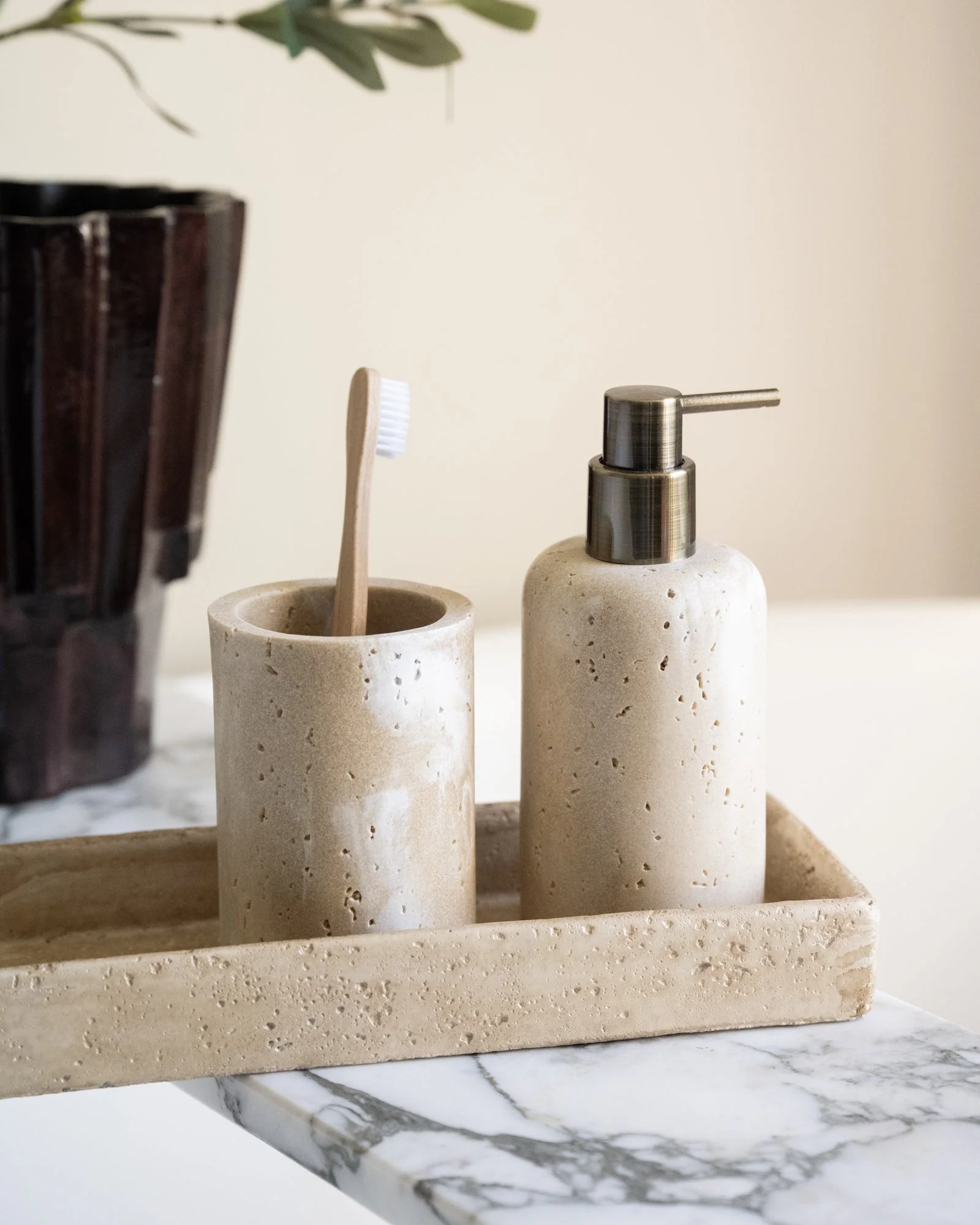Soap Dispenser Pearl Travertine Look - Image 3