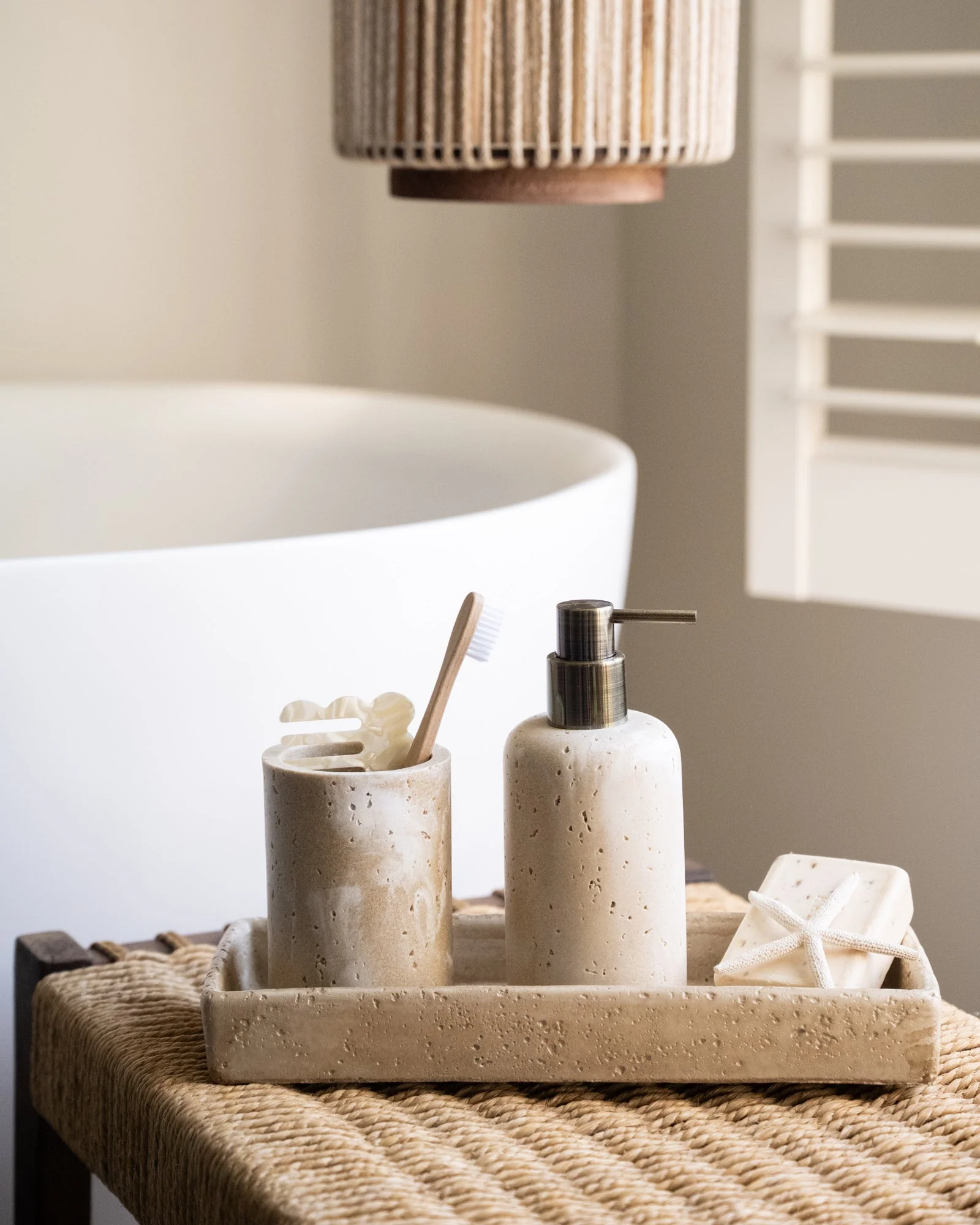 Soap Dispenser Pearl Travertine Look - Image 4