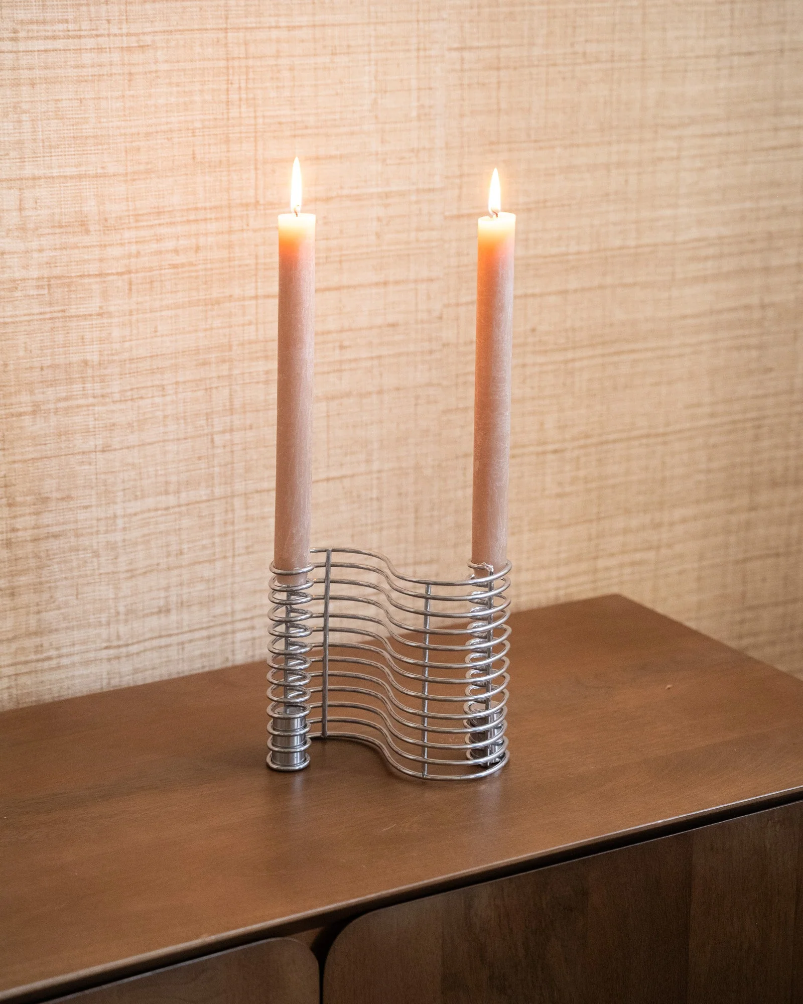 Bloomingville Candle Holder Wavela Chrome