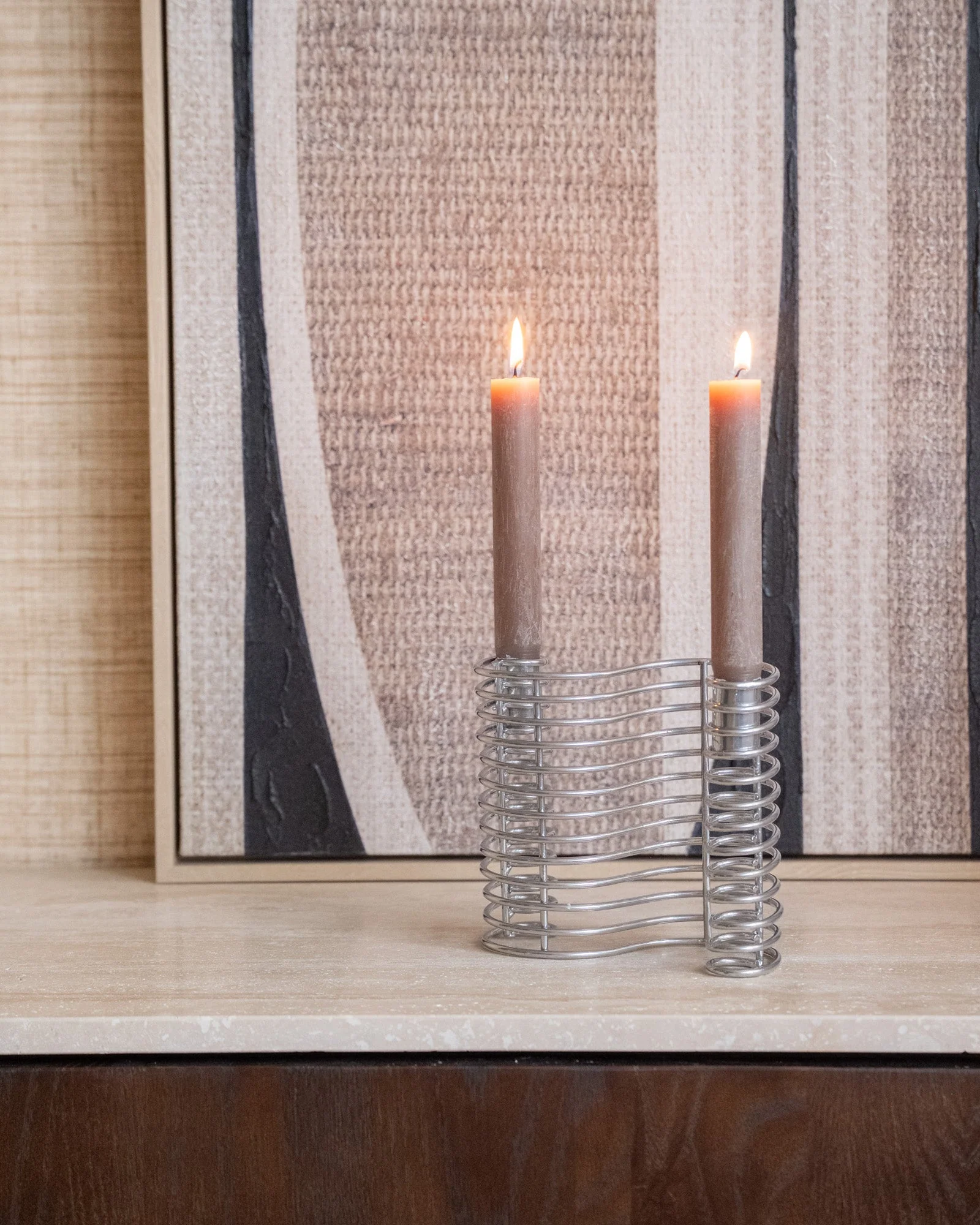 Bloomingville Candle Holder Wavela Chrome - Image 4