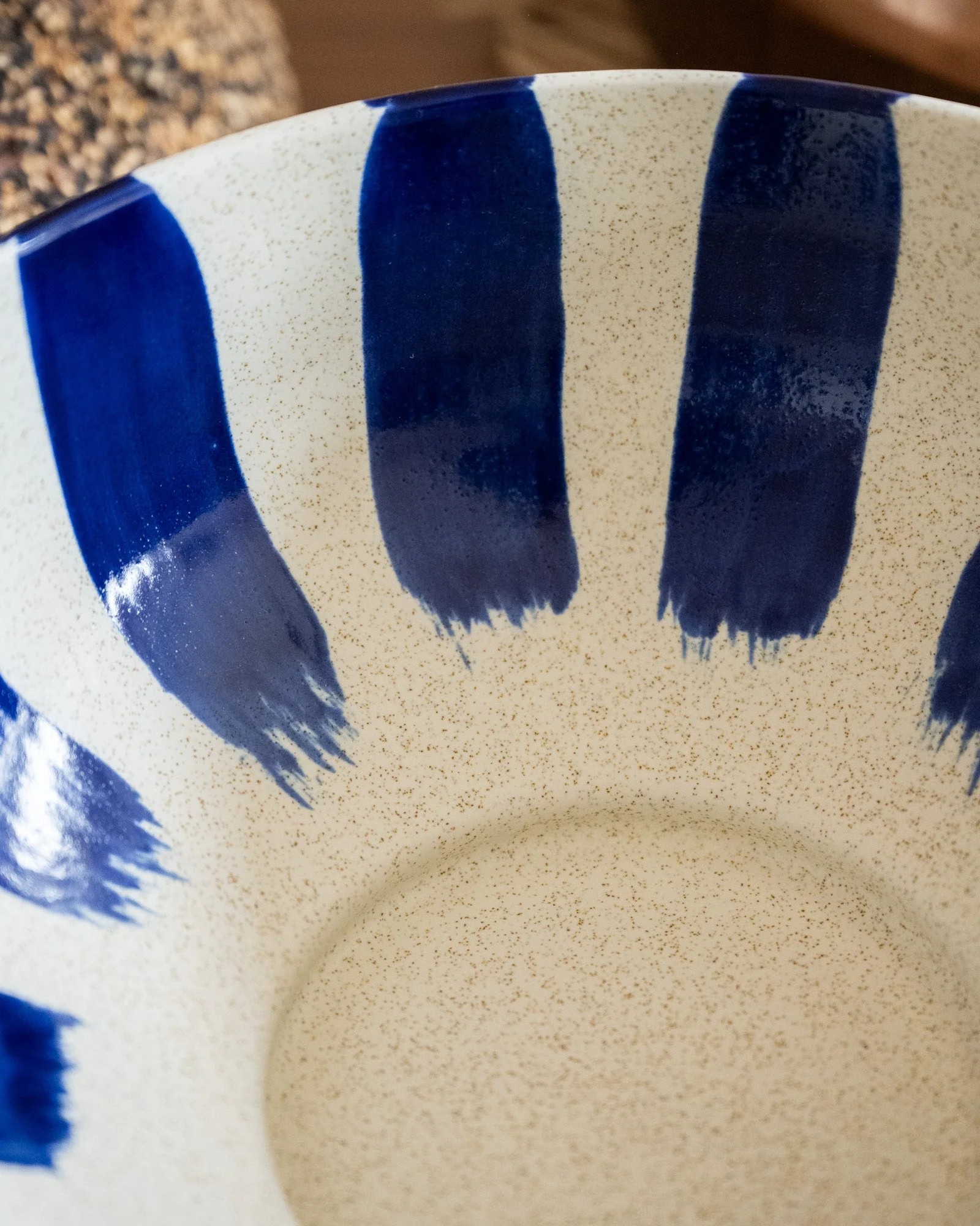 Bloomingville Hand-Painted Salad Bowl Shakti Blue - Image 6