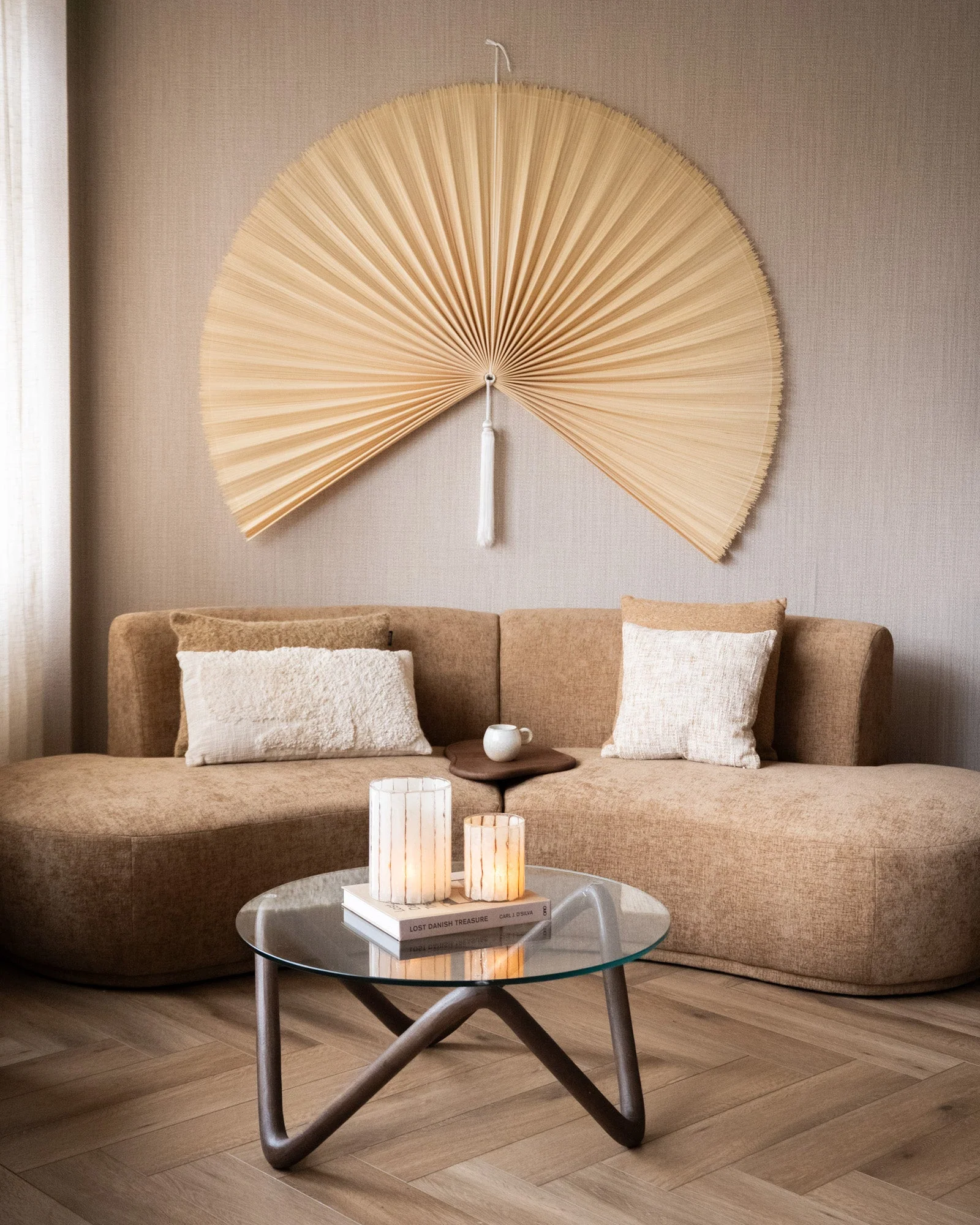 Bloomingville X-Large Wall Fan Warm Beige Bamboo - Image 4