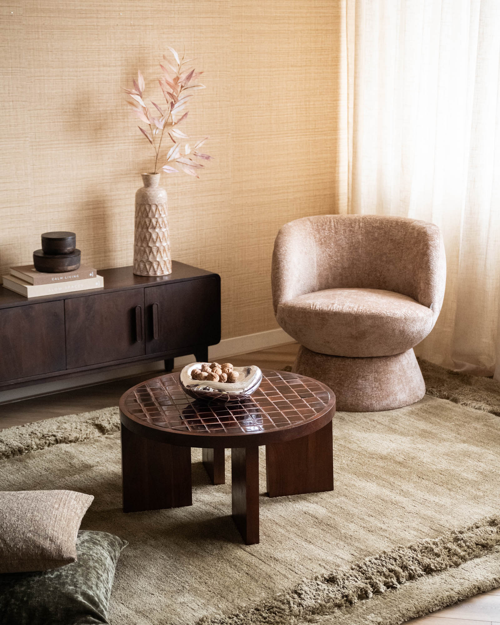 Hand-Tufted Rug Tura Olive Green - Image 6