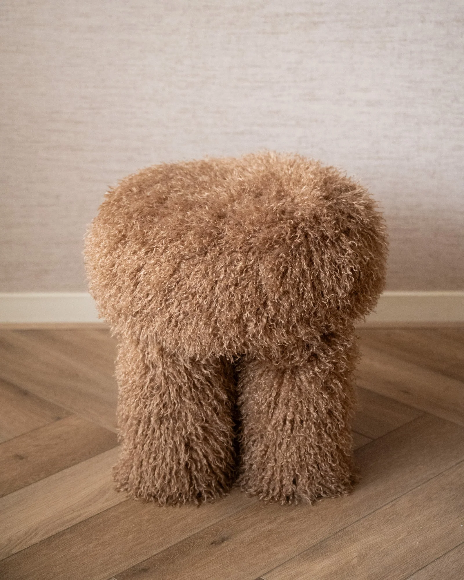 Stool Doodly Furry Taupe - Image 6