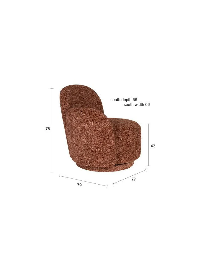 Dutchbone Swivel Chair Ruby Mist - Image 6