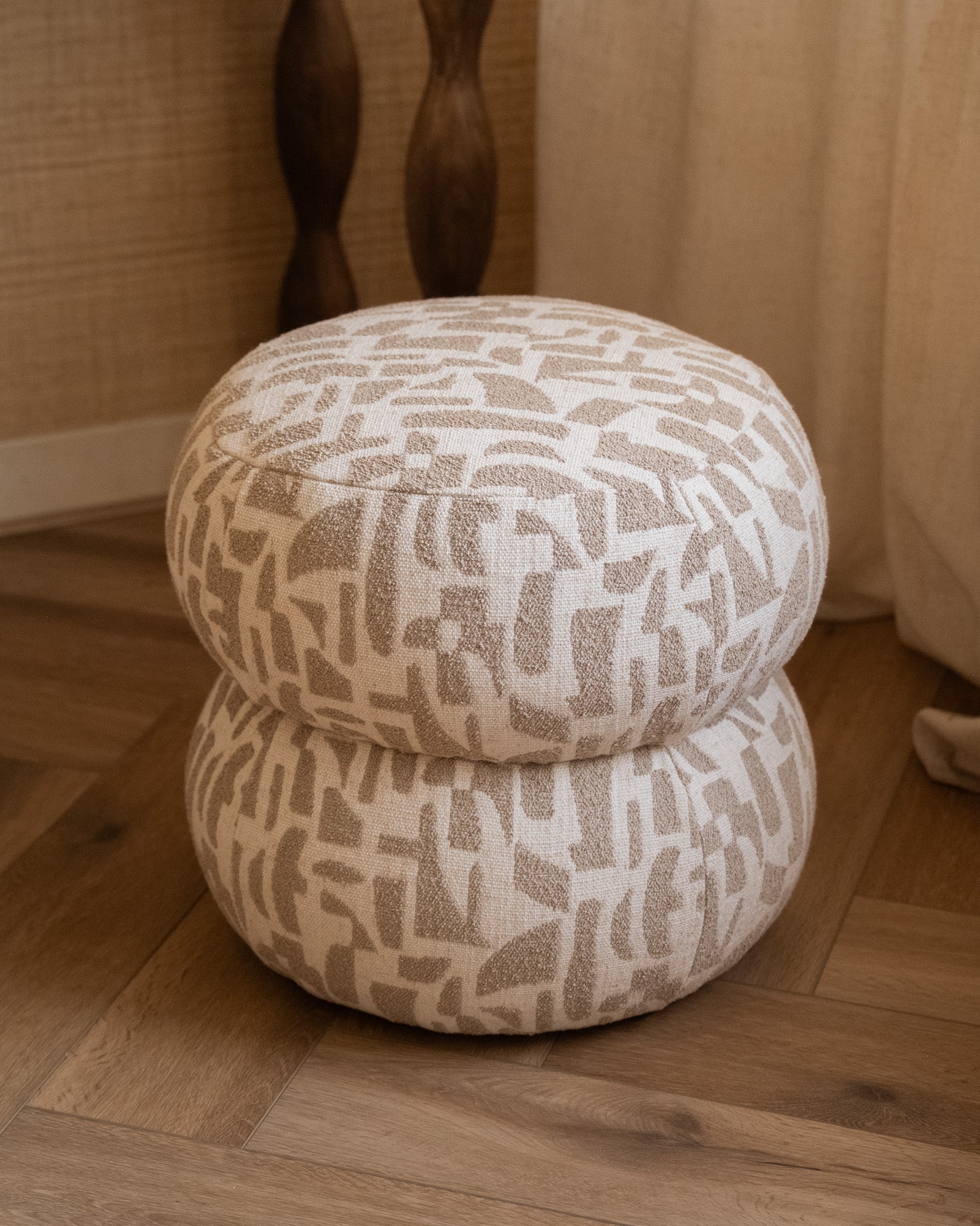 Pouf Anic Pattern Sand - Image 2