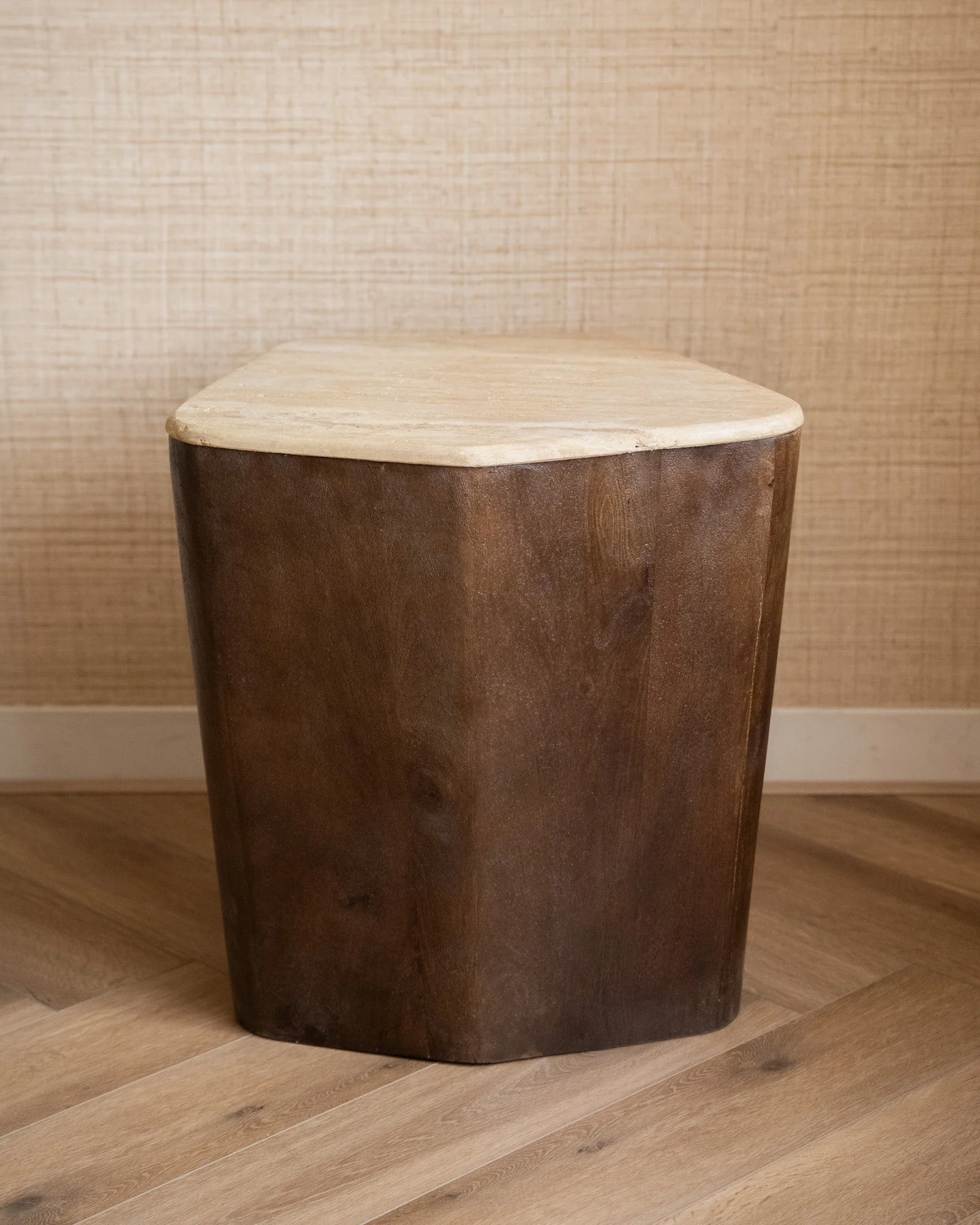 Side Table Luka Travertine Wood - Image 4
