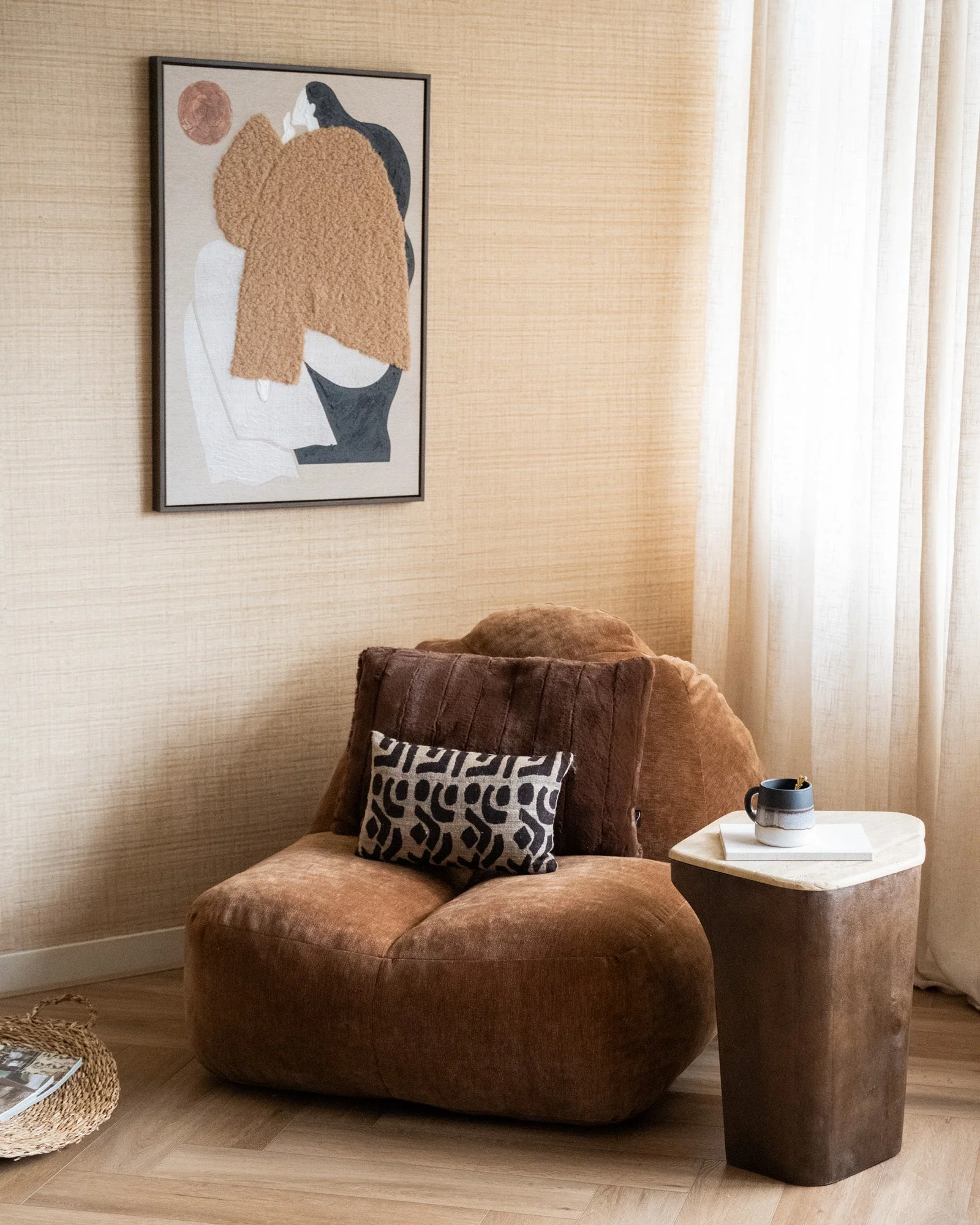 Side Table Luka Travertine Wood - Image 8