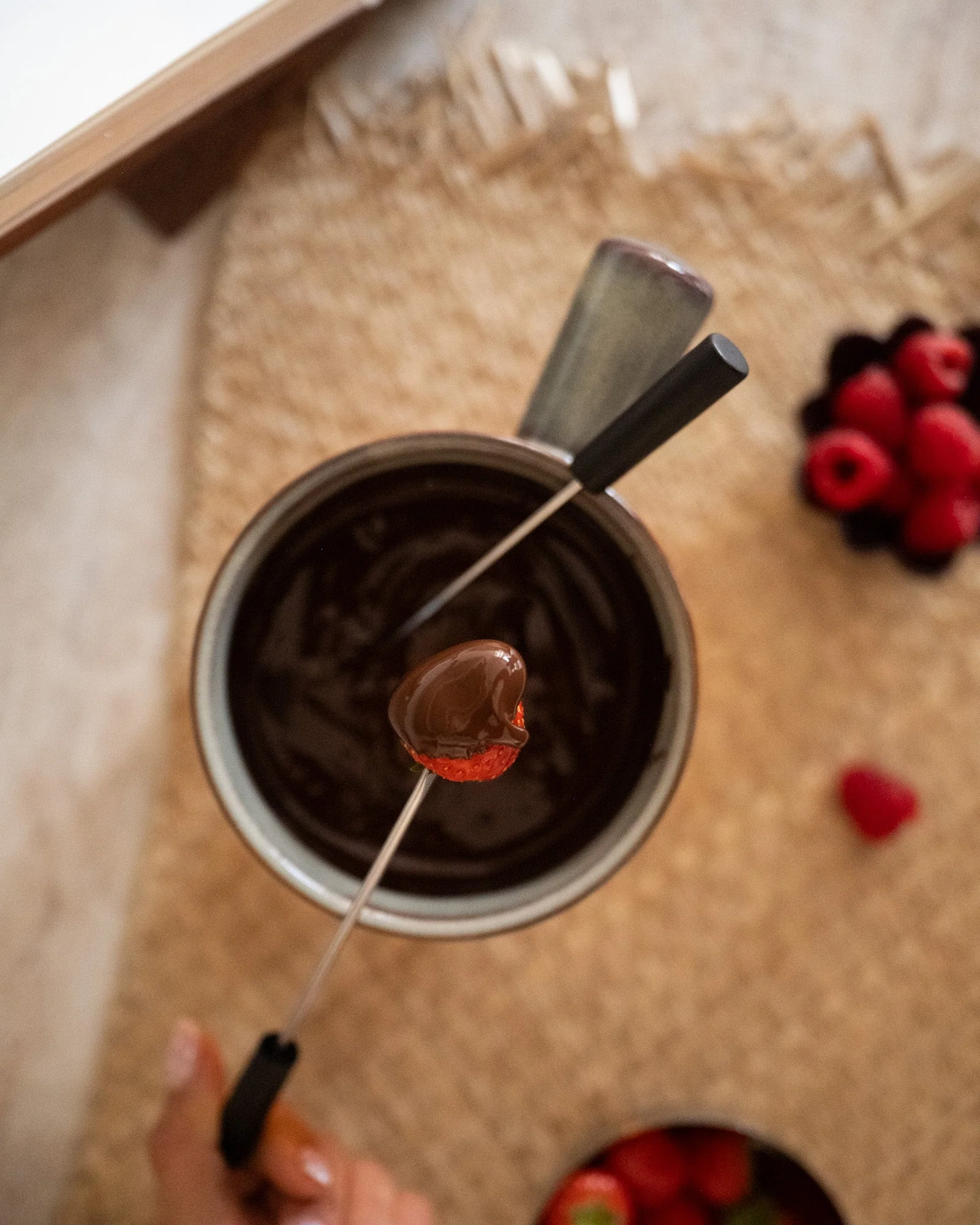 Fondue Set Ceramic Burgundy - Image 4