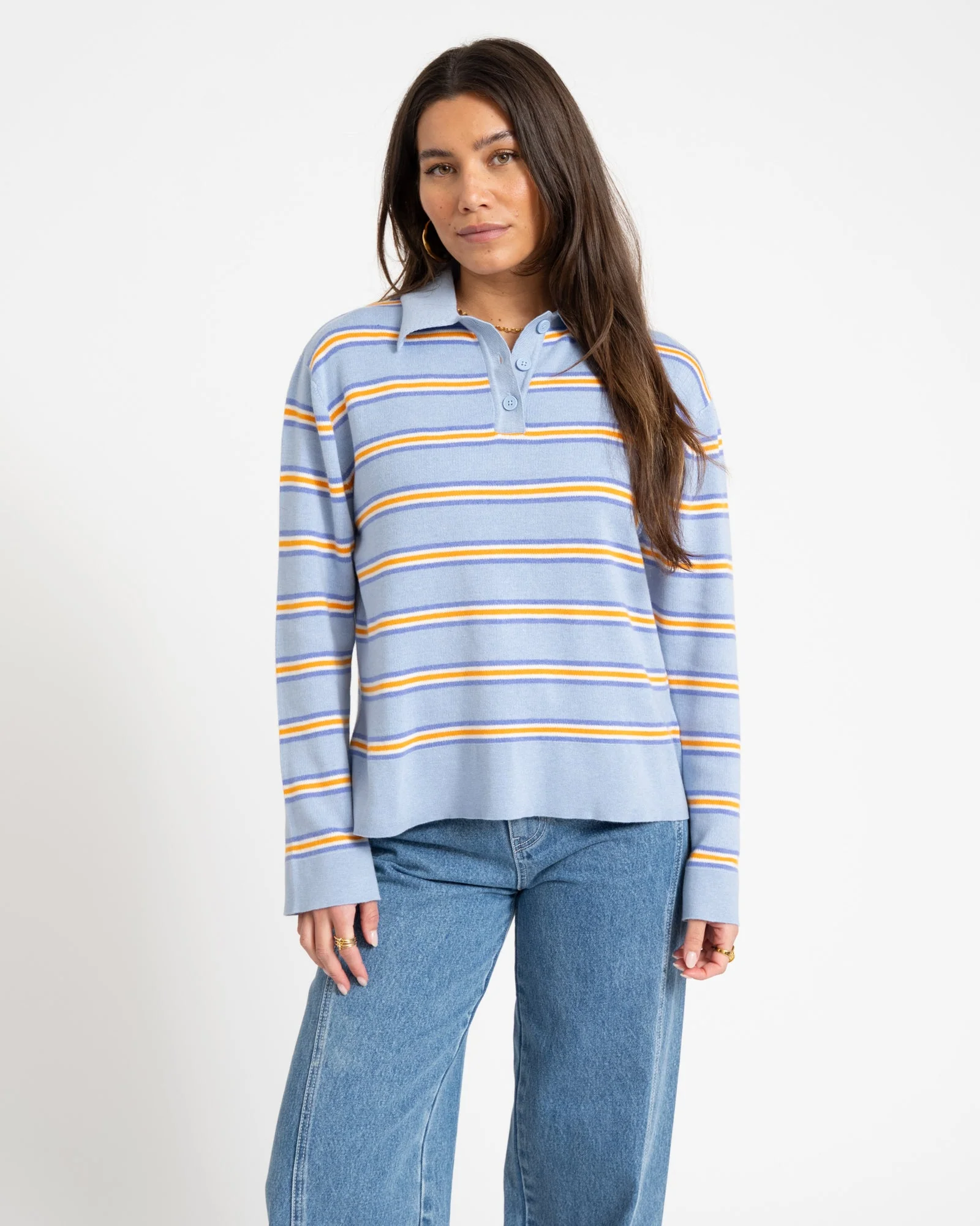 Knitted Collar Sweater Multi - Image 3