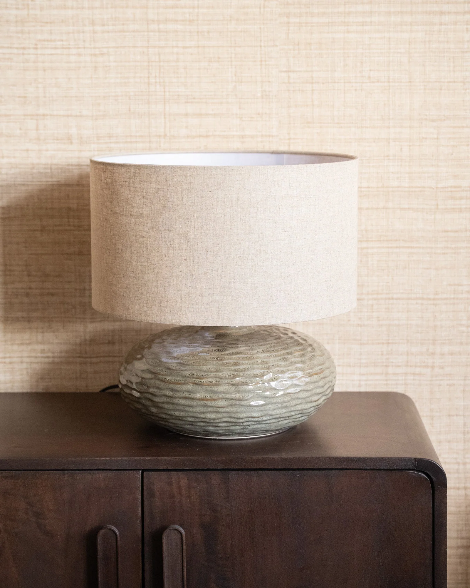 Table Lamp Oldham Green/Beige - Image 4