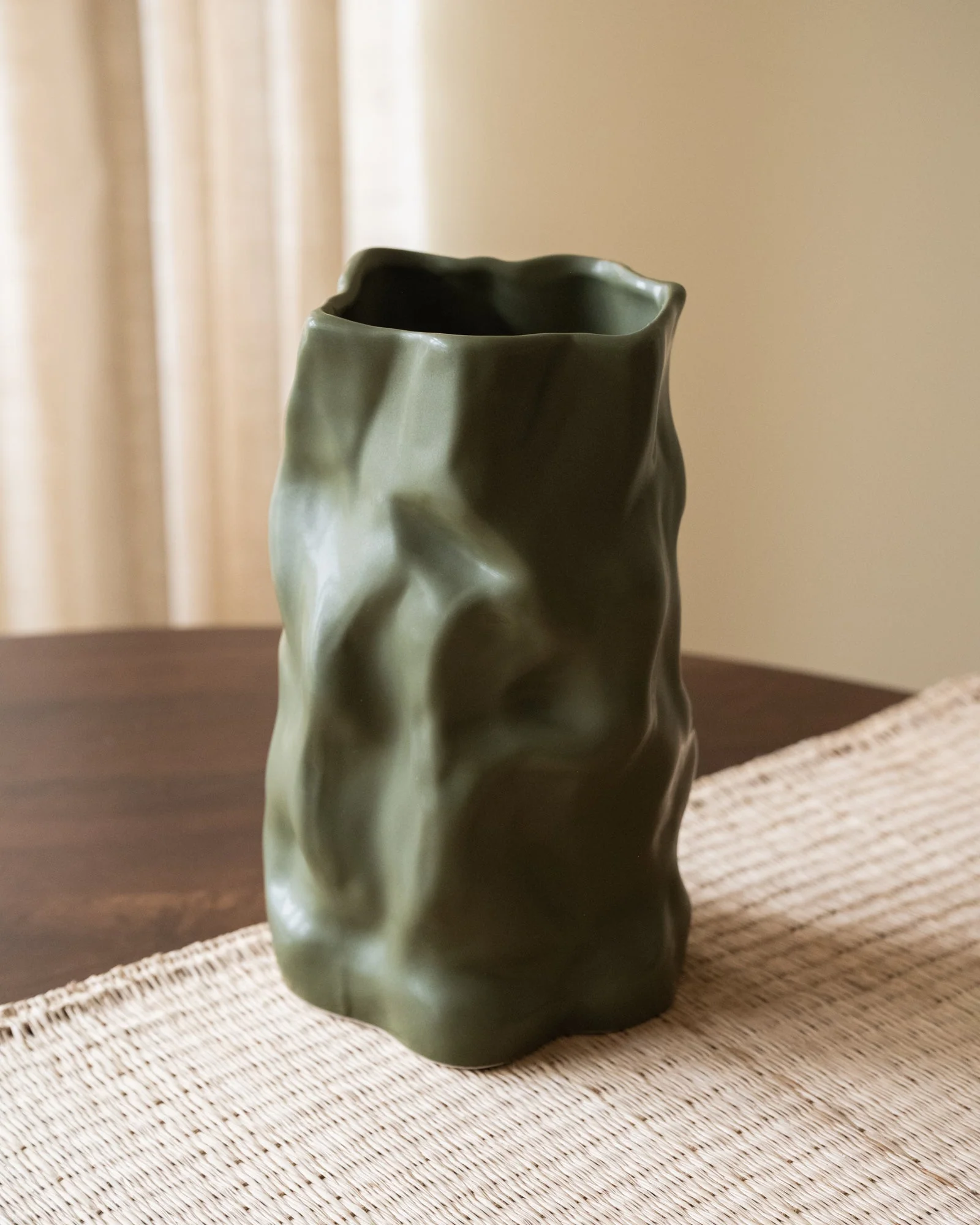 Deco Vase Wavy Moss Green - Image 5