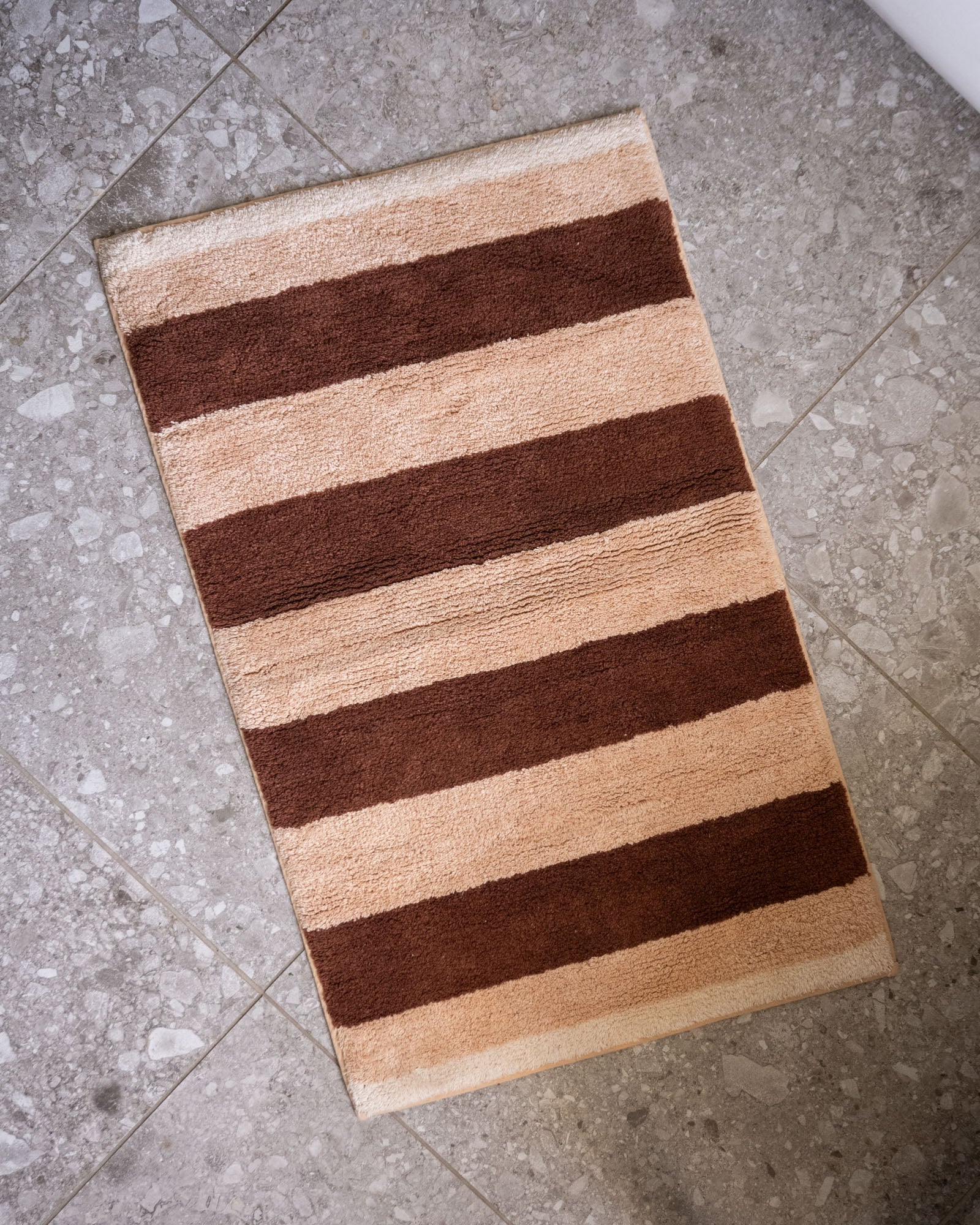 Bath Mat Stripe Brown Pink - Image 4