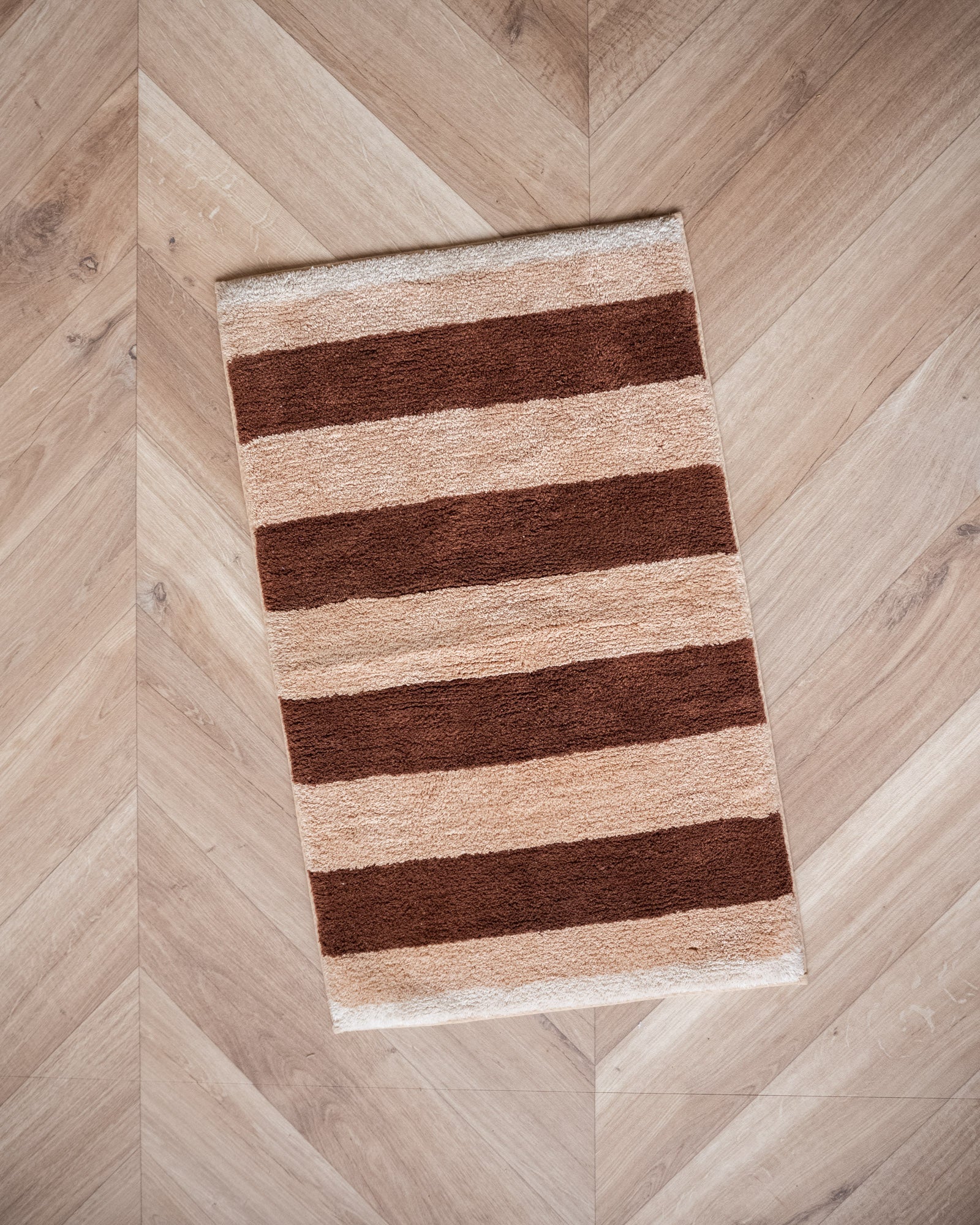 Bath Mat Stripe Brown Pink - Image 6