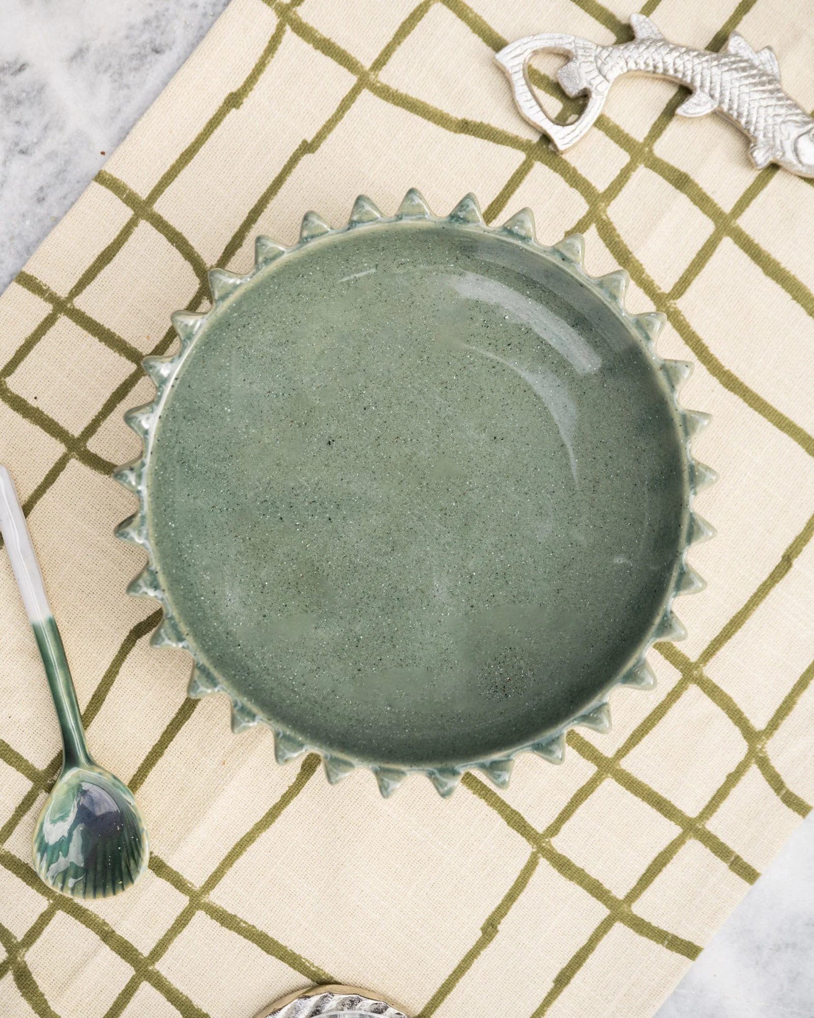 Bowl Ceramic Speckled Green - Image 3