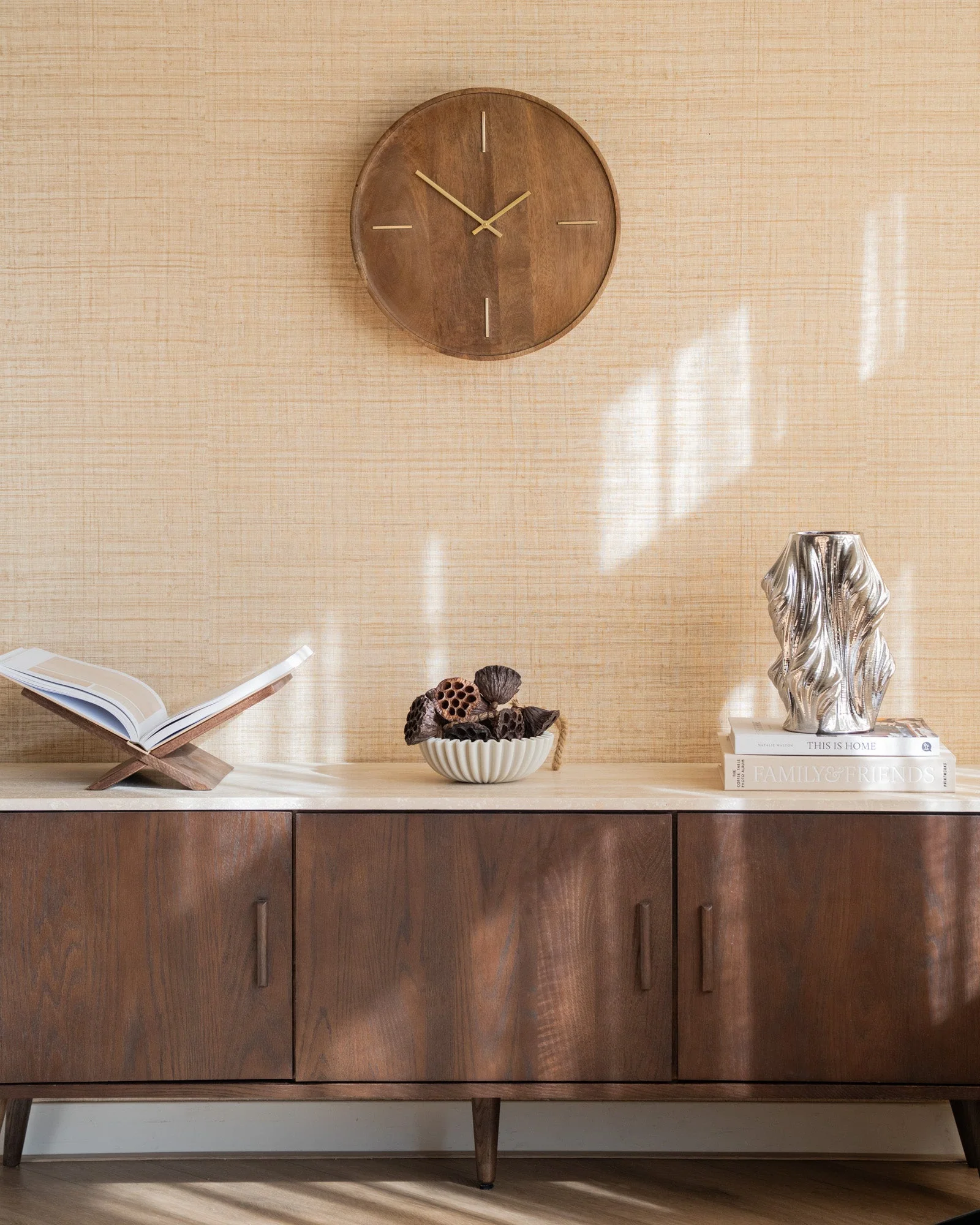 Large Wall Clock Veti Mango Wood - Image 2