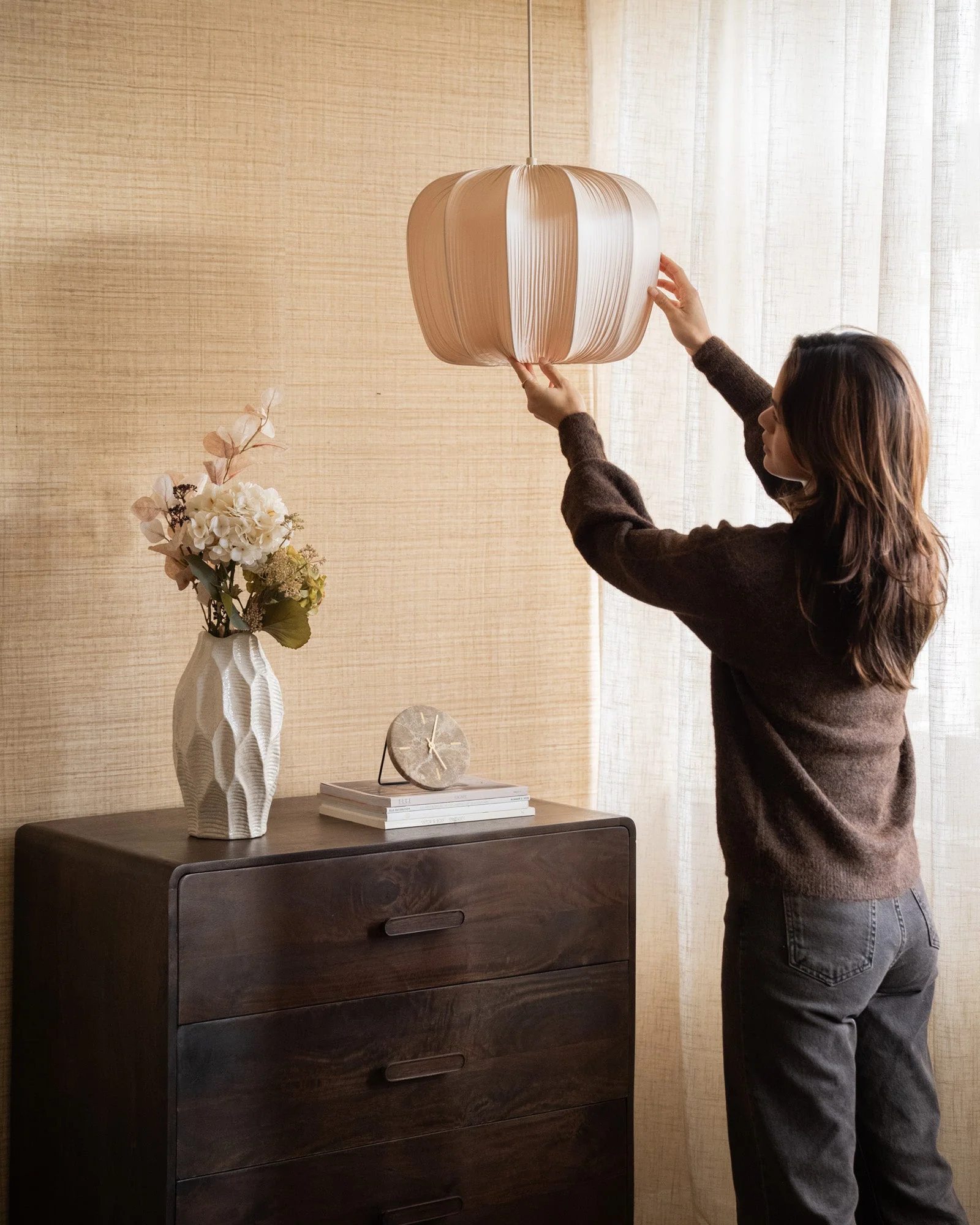 Pendant Lamp Savina Satin Cream - Image 5