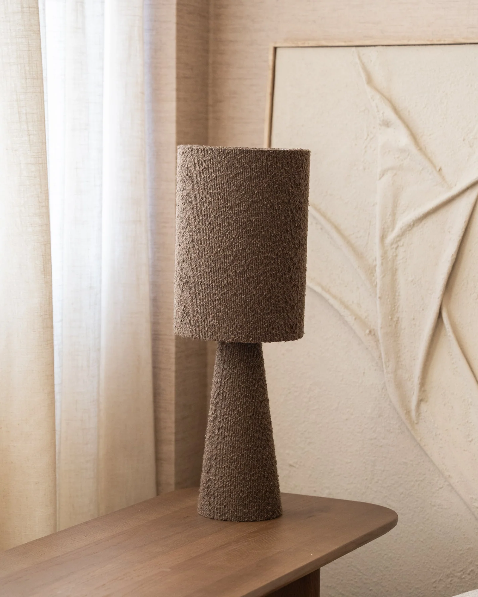 Table Lamp Micky Bouclé Brown