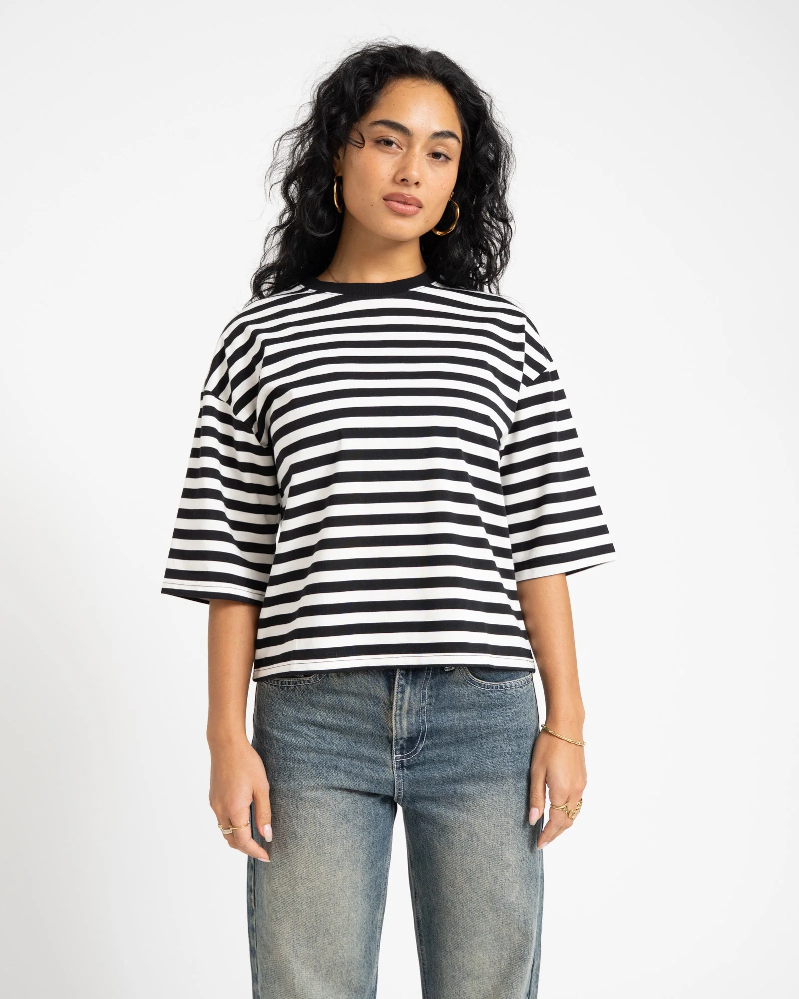 Ember Stripe Sweat Black Cloud Dancer - Image 2