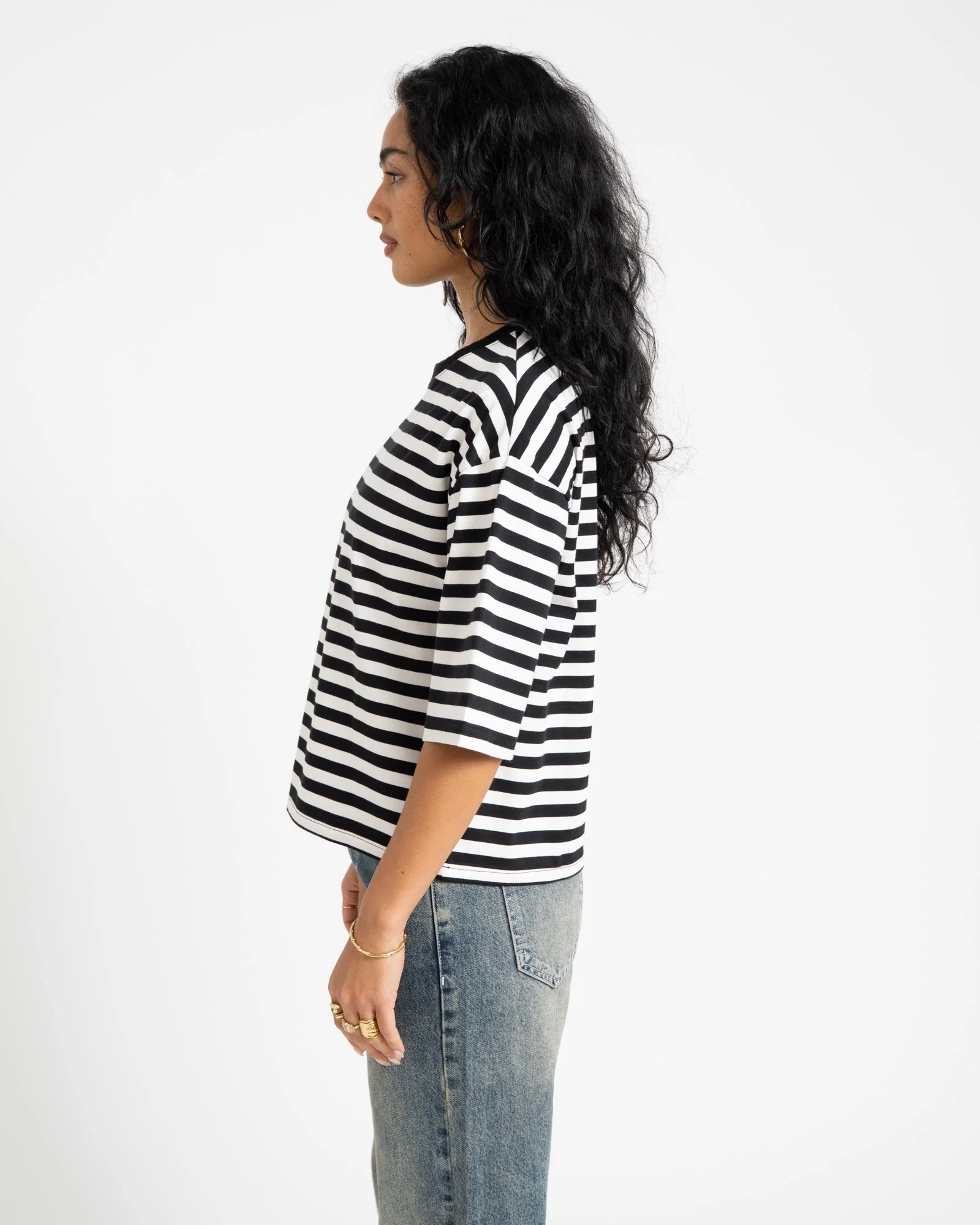 Ember Stripe Sweat Black Cloud Dancer - Image 3