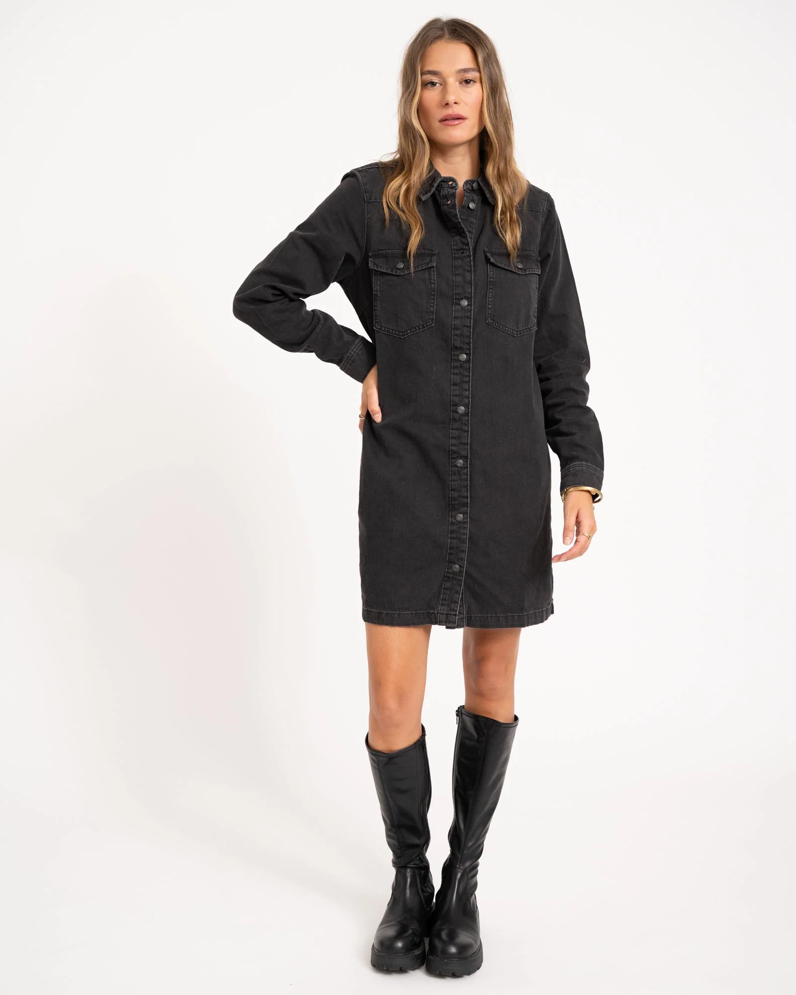 New Signe Denim Dress Black Denim