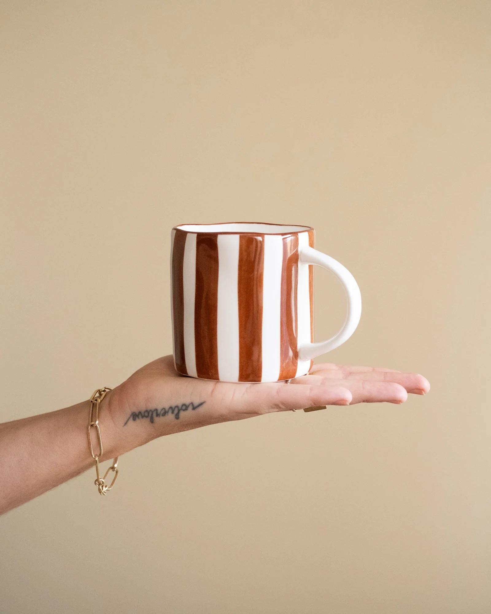 Large Mug Mykonos Rust Stripe - Image 5