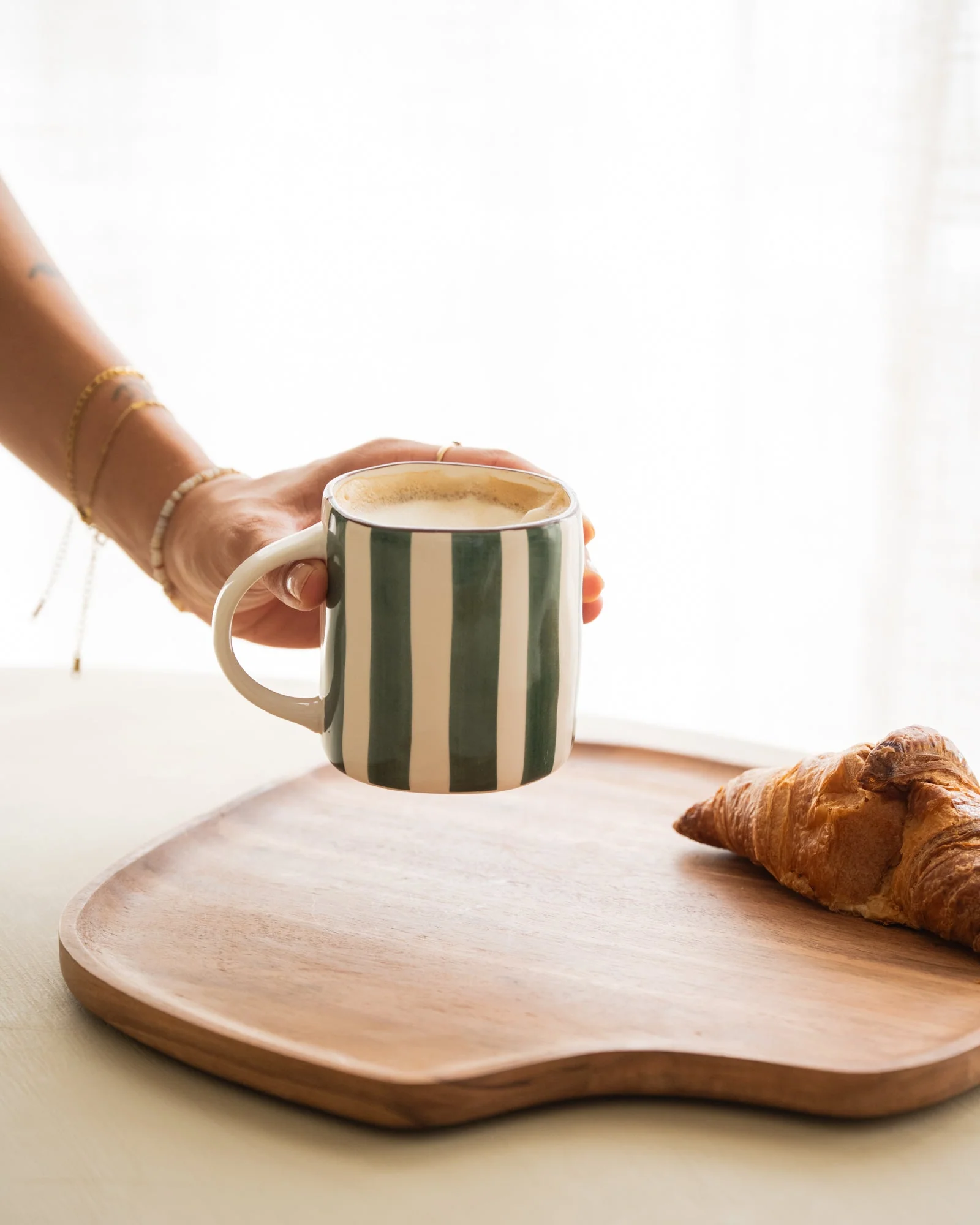 Large Mug Mykonos Green Stripe - Image 5