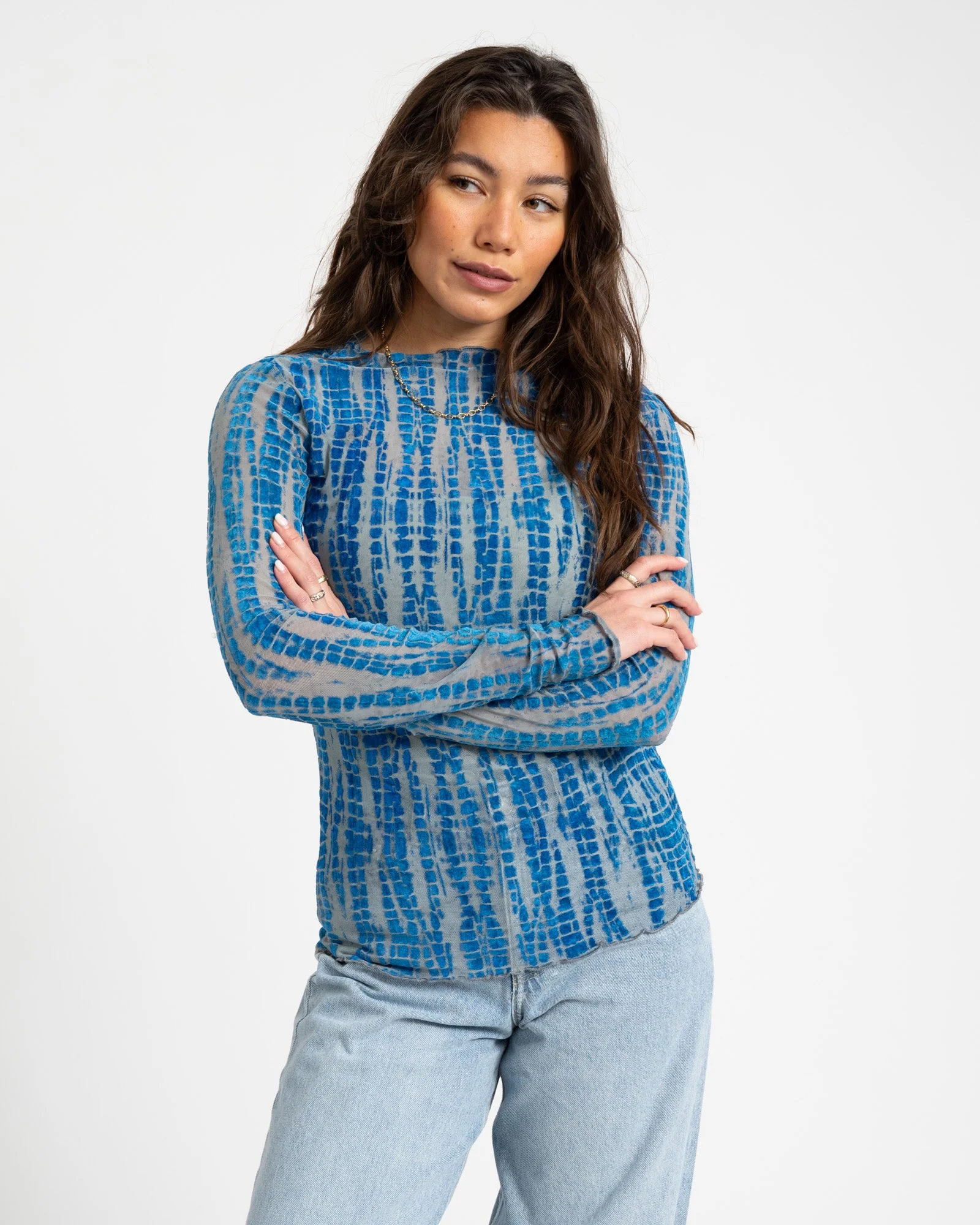 Rouge Meena O-Neck Top Directoire Blue