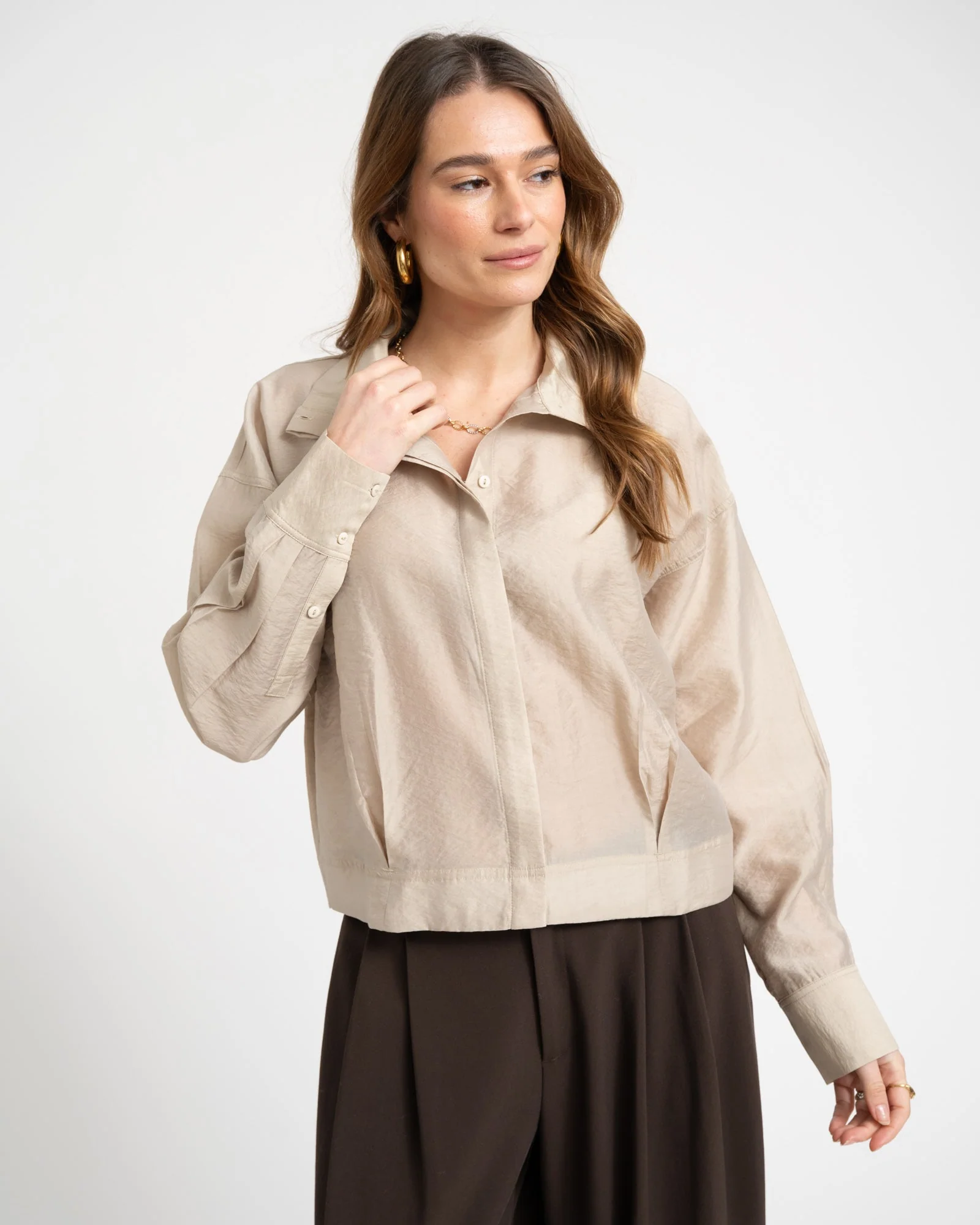 Rouge Stina High Neck Shirt Feather Gray - Image 2