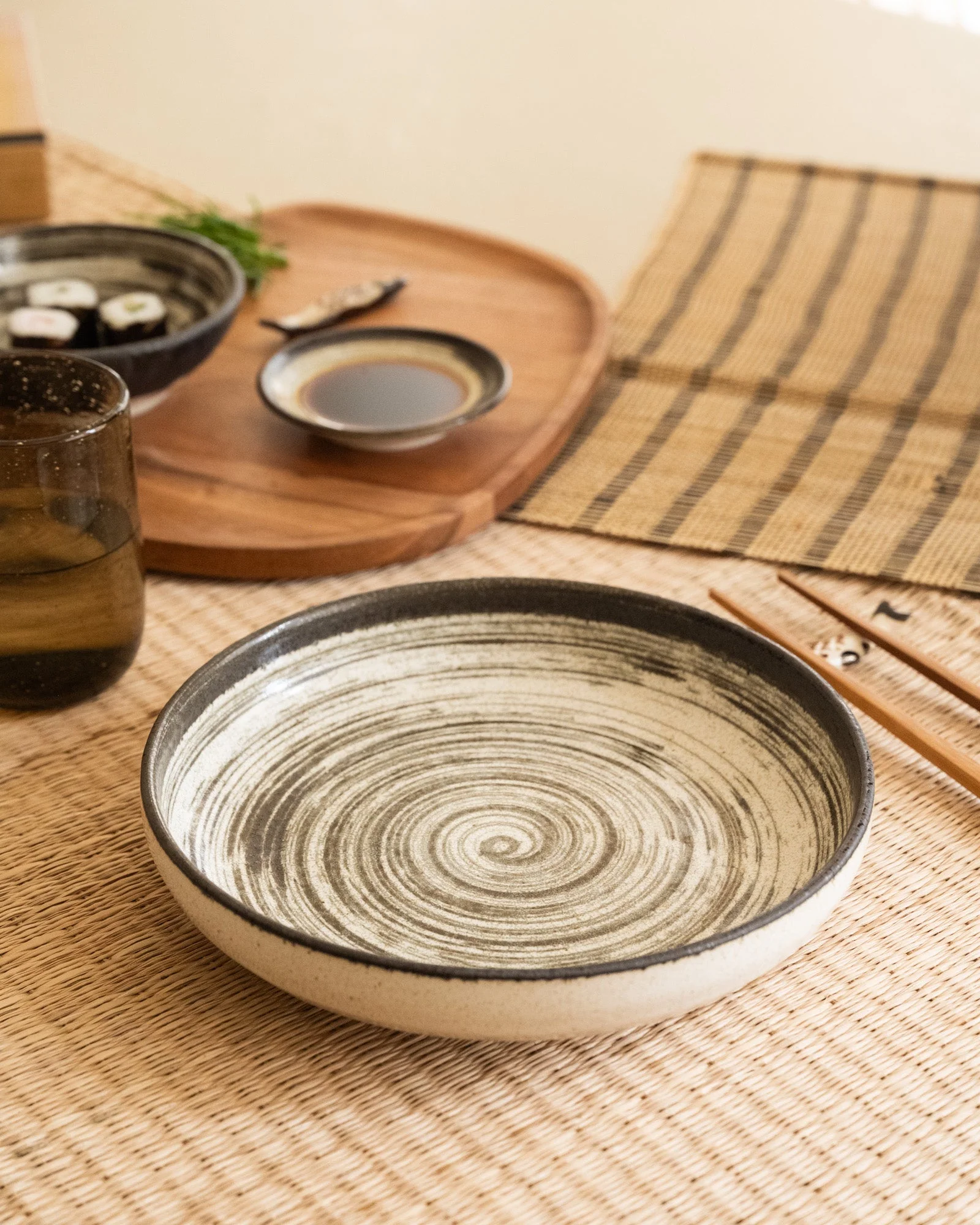 Handmade Japanese Deep Dinner Plate Asashio - Image 3