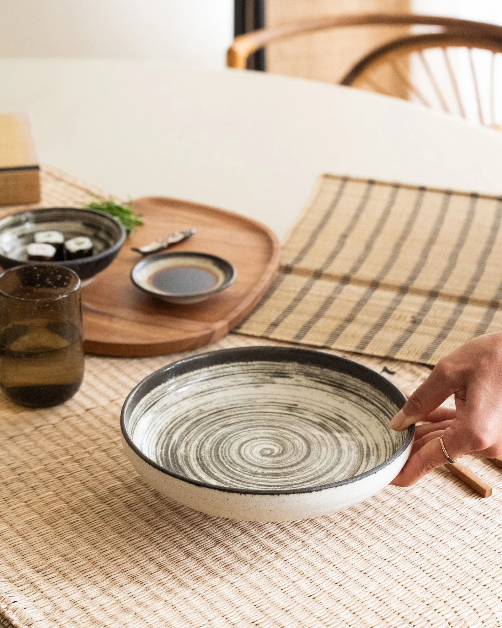 Handmade Japanese Deep Dinner Plate Asashio - Image 5