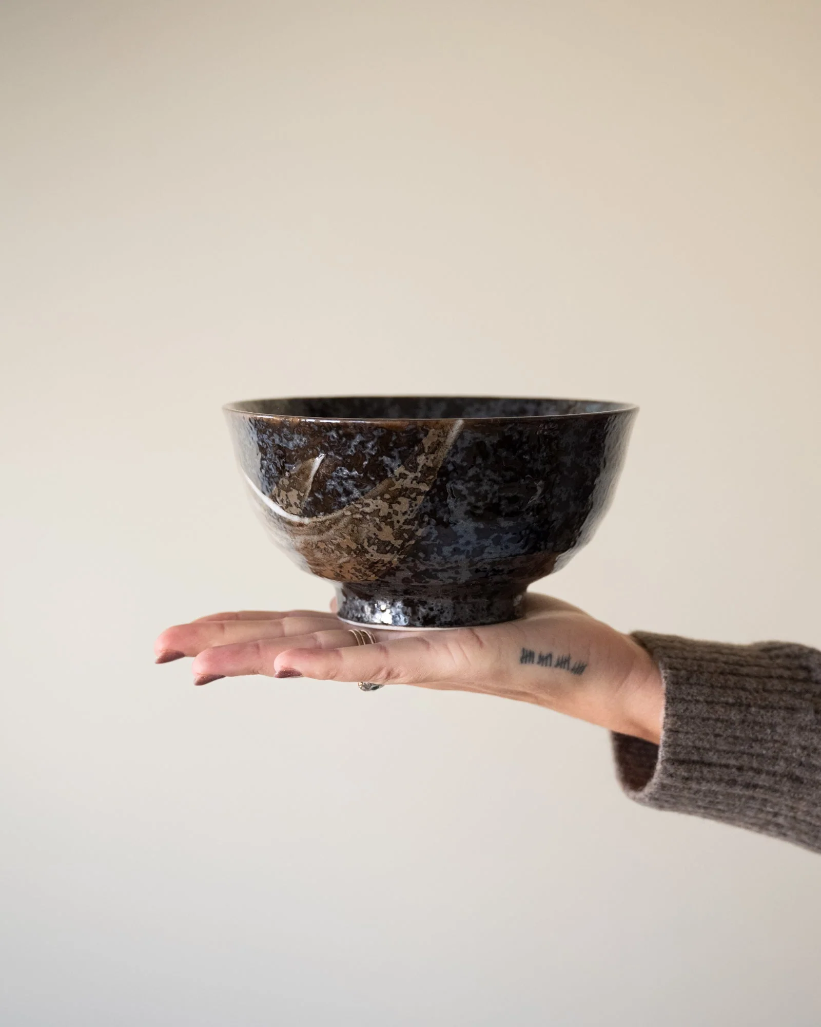 Handmade Japanese Ramen Bowl Arahake - Image 4
