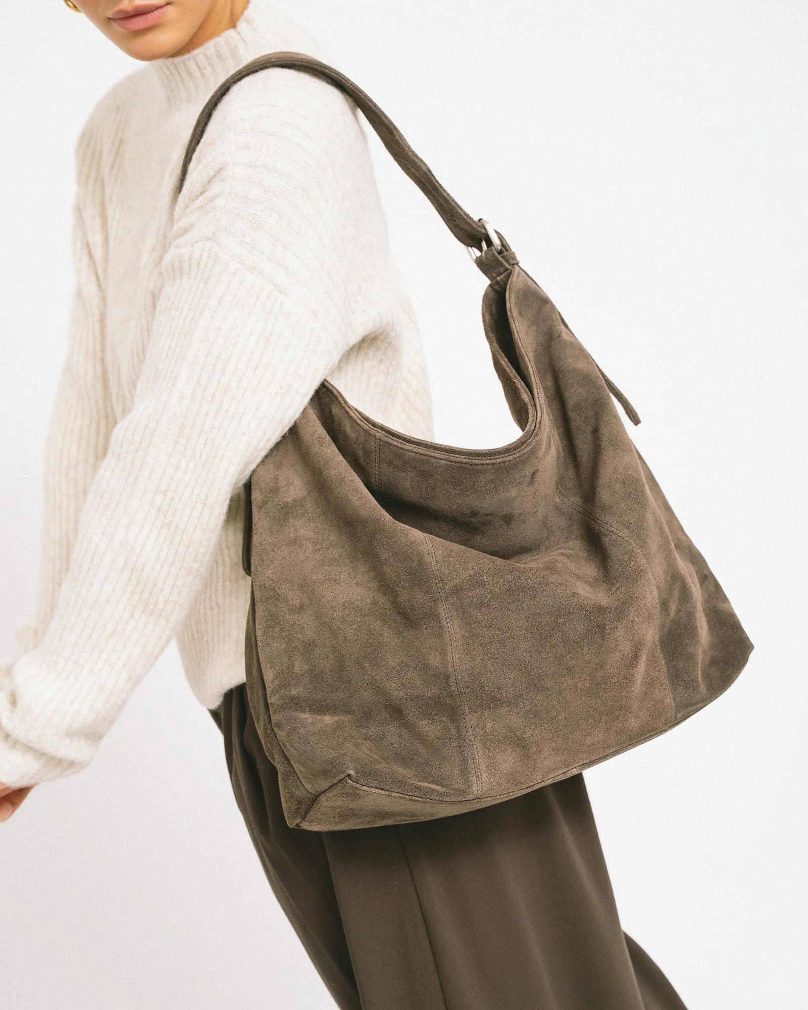 TILTIL Ariana Bag Dark Brown Suede