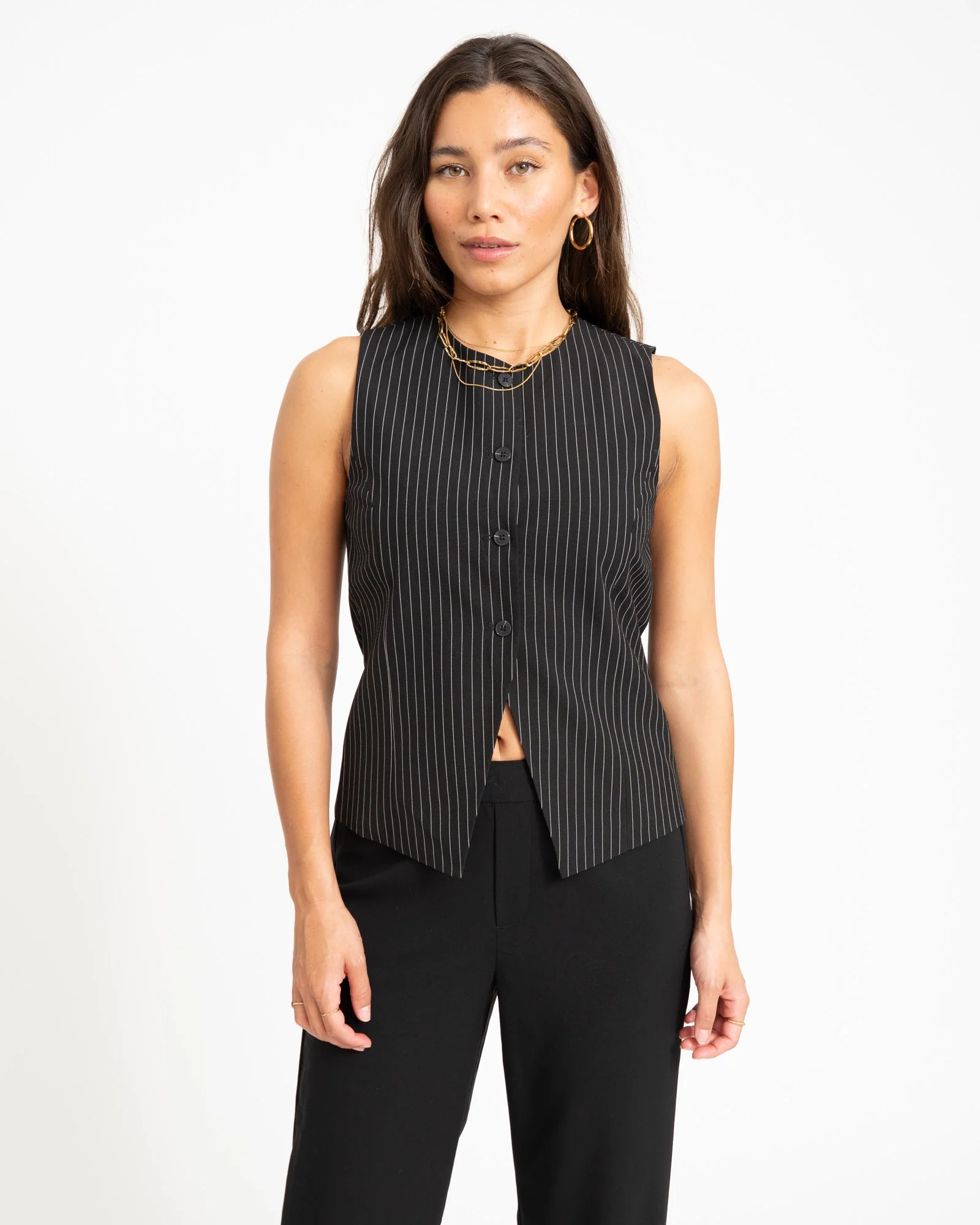 TILTIL Dana Gilet Black Pinstripe - Image 5