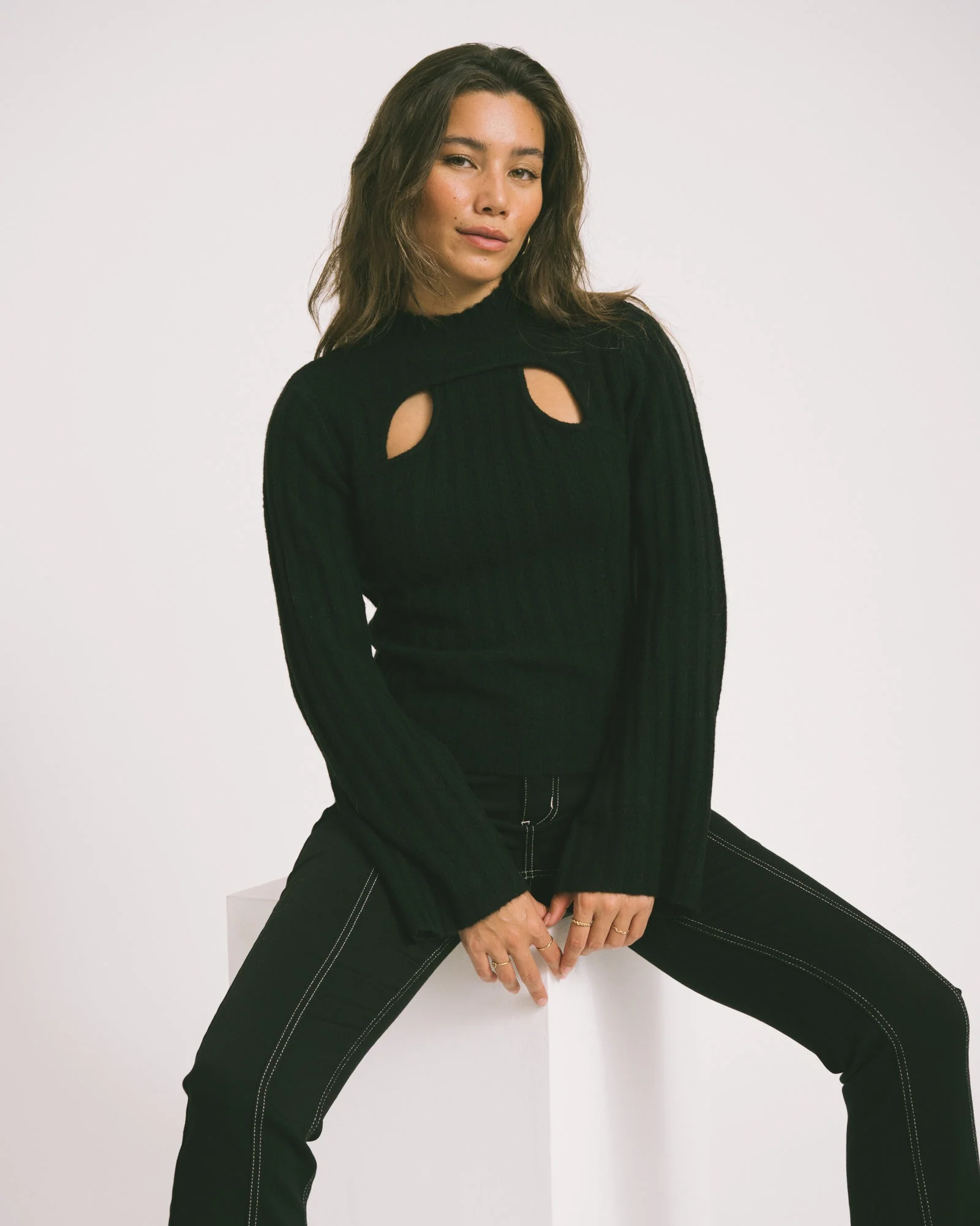 TILTIL Elis Sweater Cut Out Black - Image 2