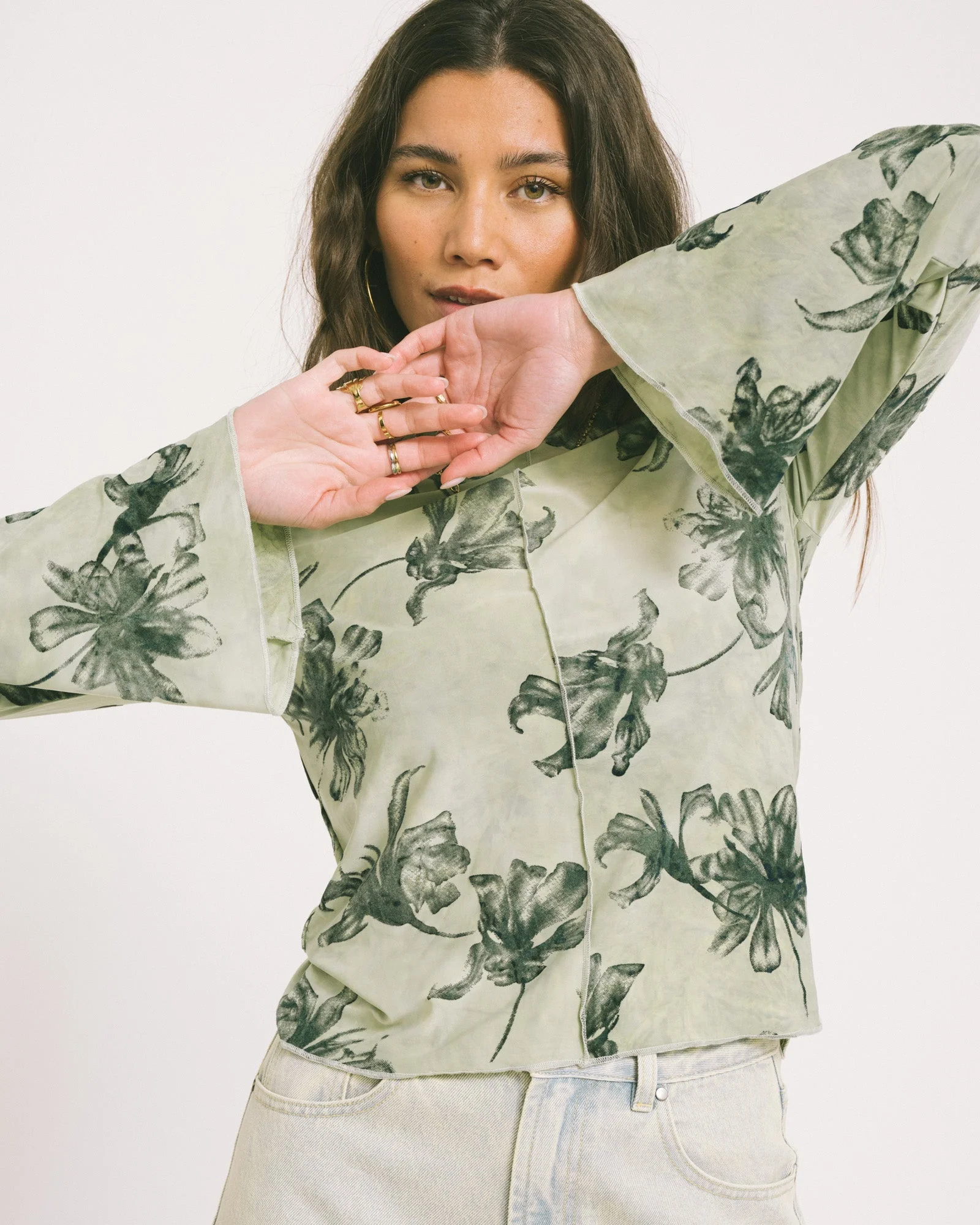 TILTIL Floral Farah Longsleeve Sage Green - Image 7