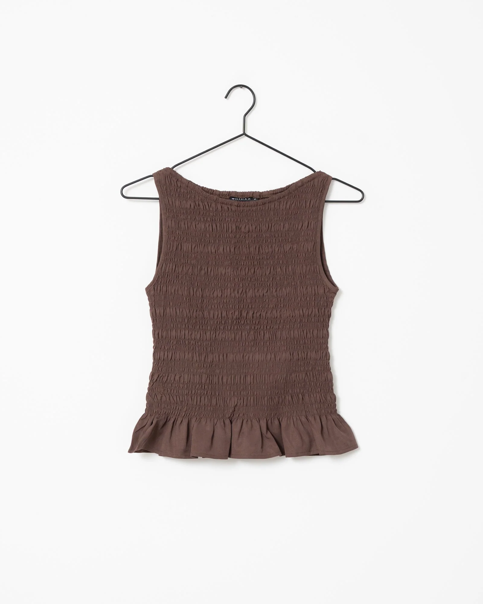 TILTIL Joyce Tencel Smock Top Brown - Image 8
