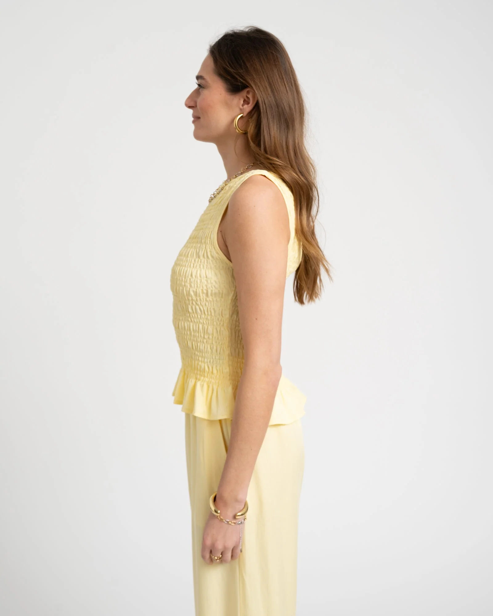 TILTIL Joyce Tencel Smock Top Yellow - Image 5