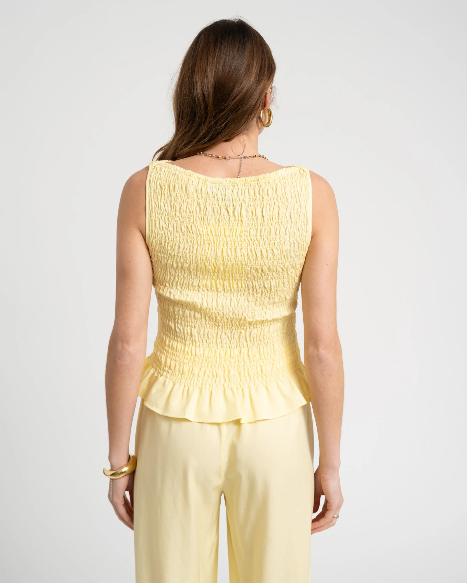 TILTIL Joyce Tencel Smock Top Yellow - Image 6