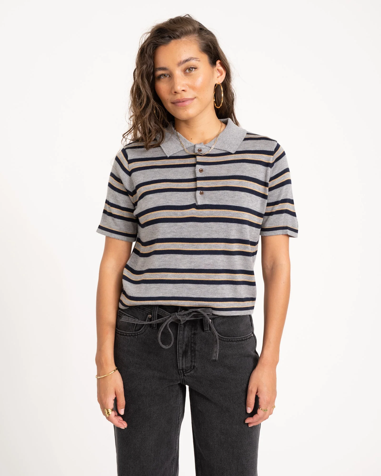 TILTIL Juliette Polo Grey Striped One Size - Image 2