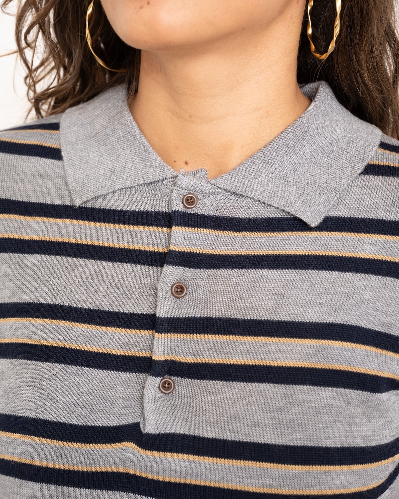 TILTIL Juliette Polo Grey Striped One Size - Image 5