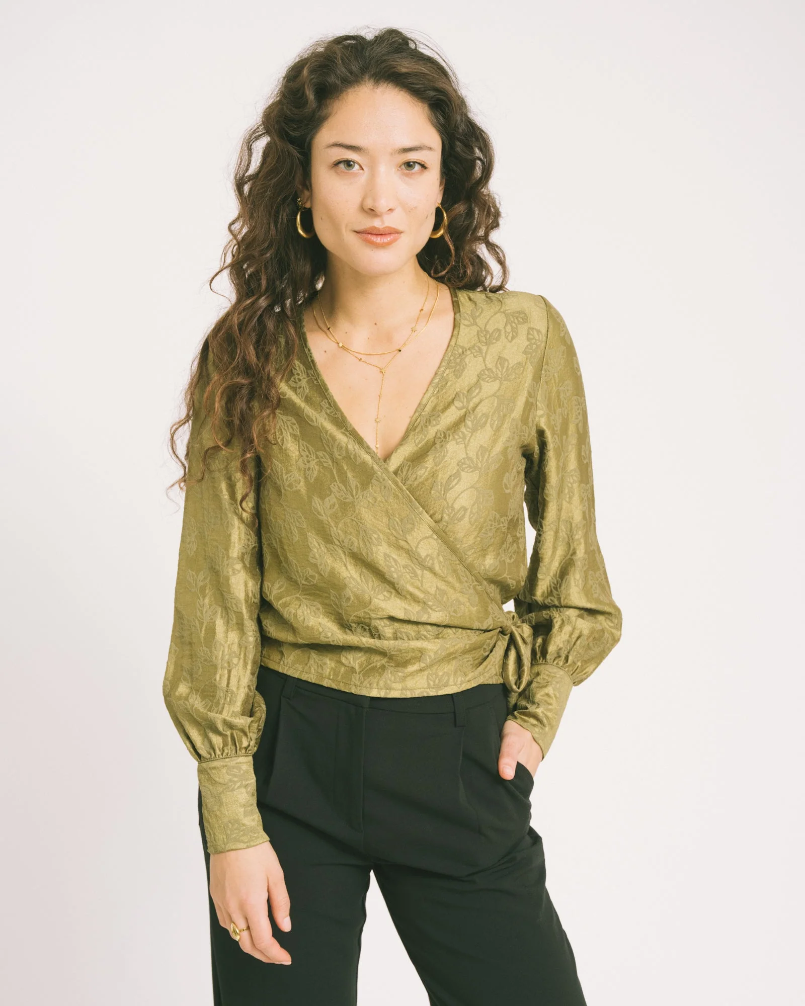 TILTIL Linde Blouse Olive - Image 2