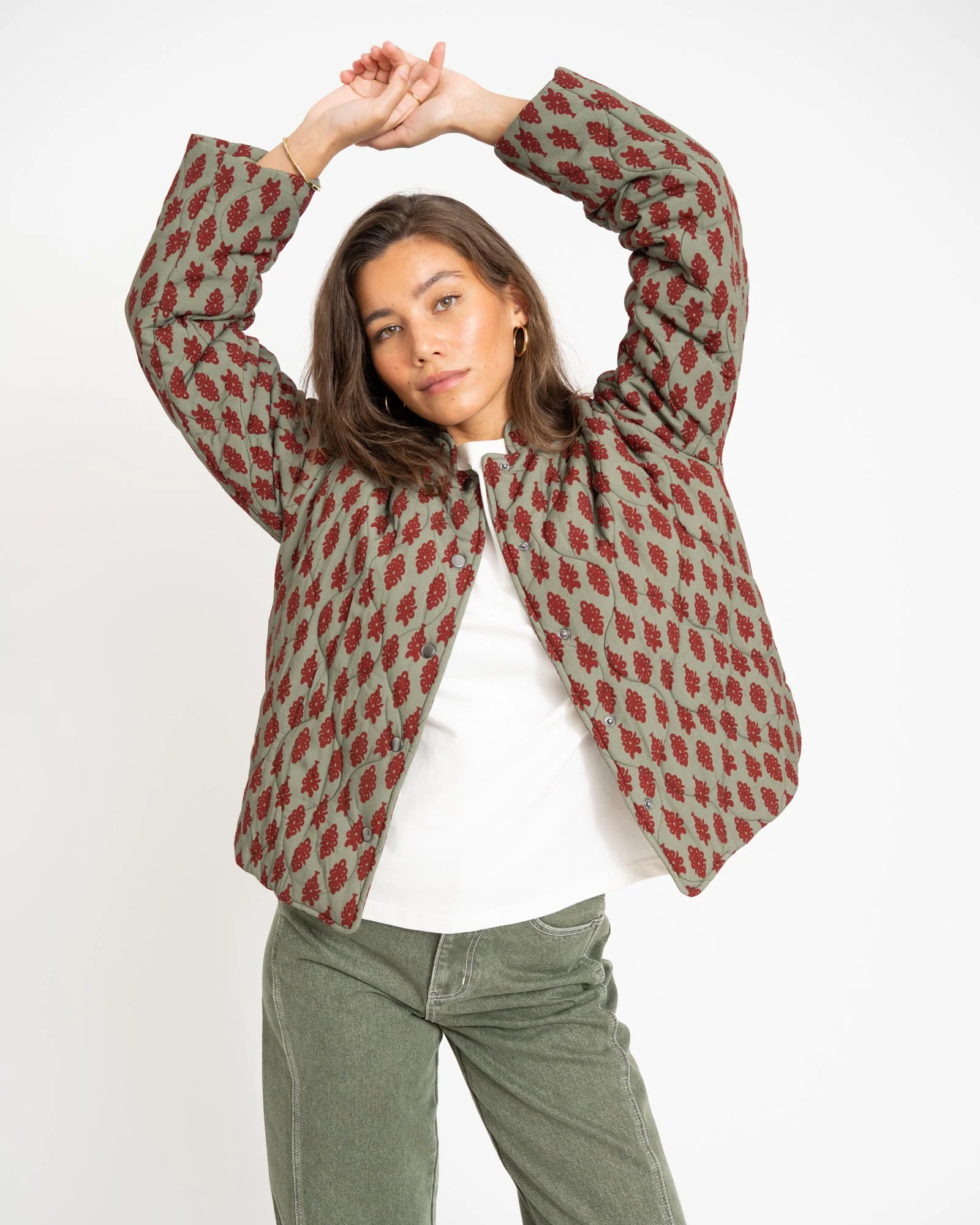 TILTIL Loa Stitched Jacket Green Red