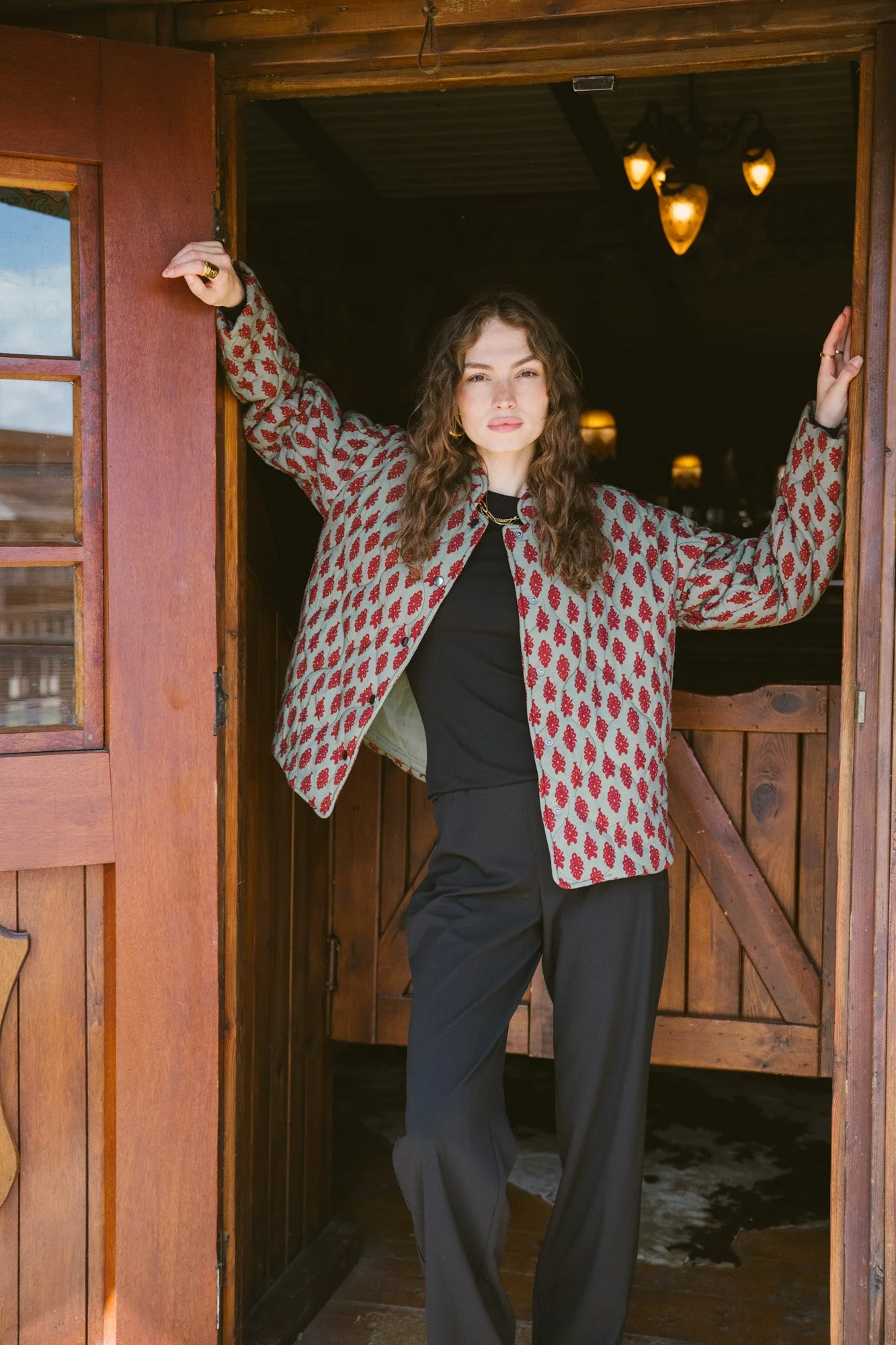 TILTIL Loa Stitched Jacket Green Red - Image 11
