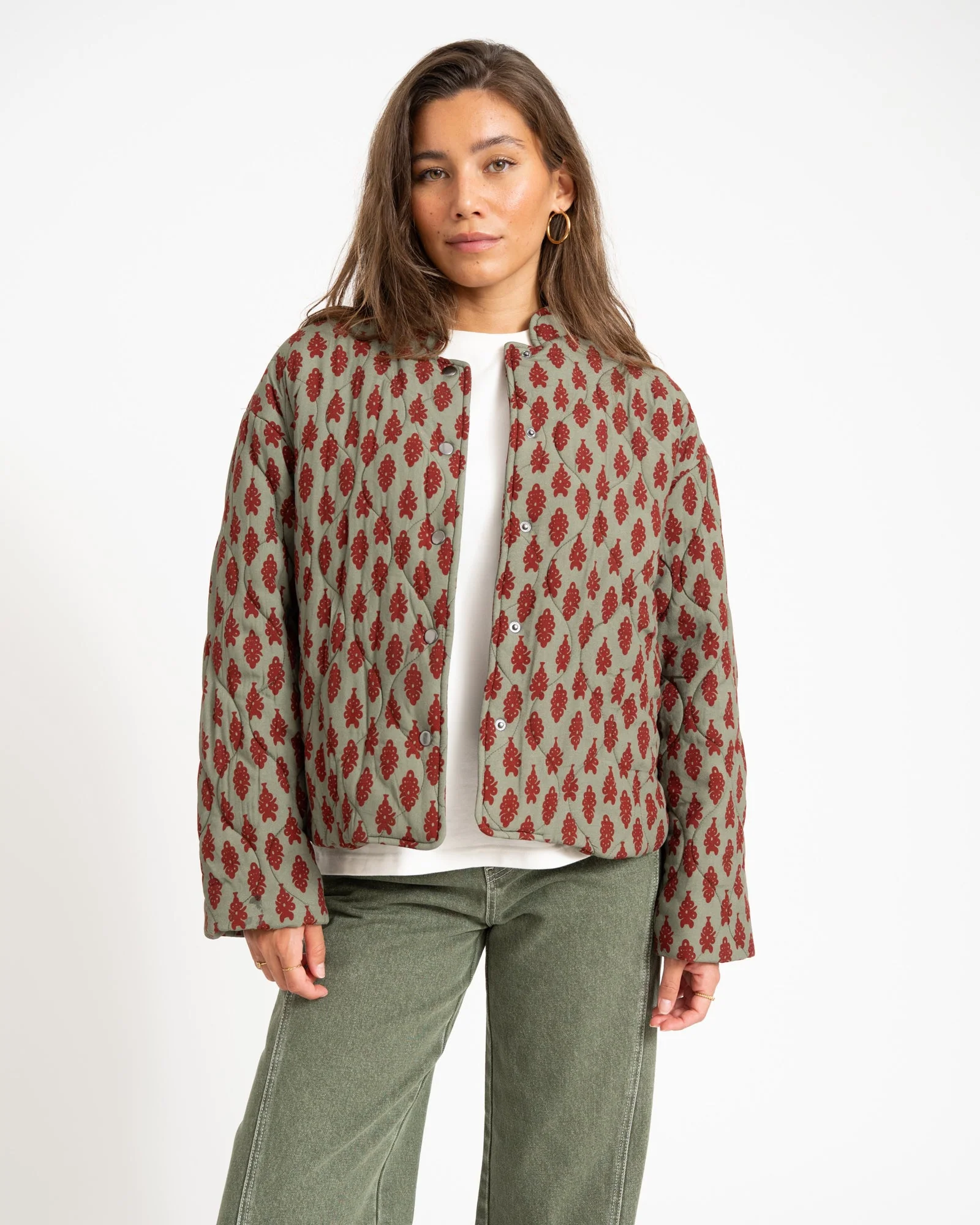TILTIL Loa Stitched Jacket Green Red - Image 5