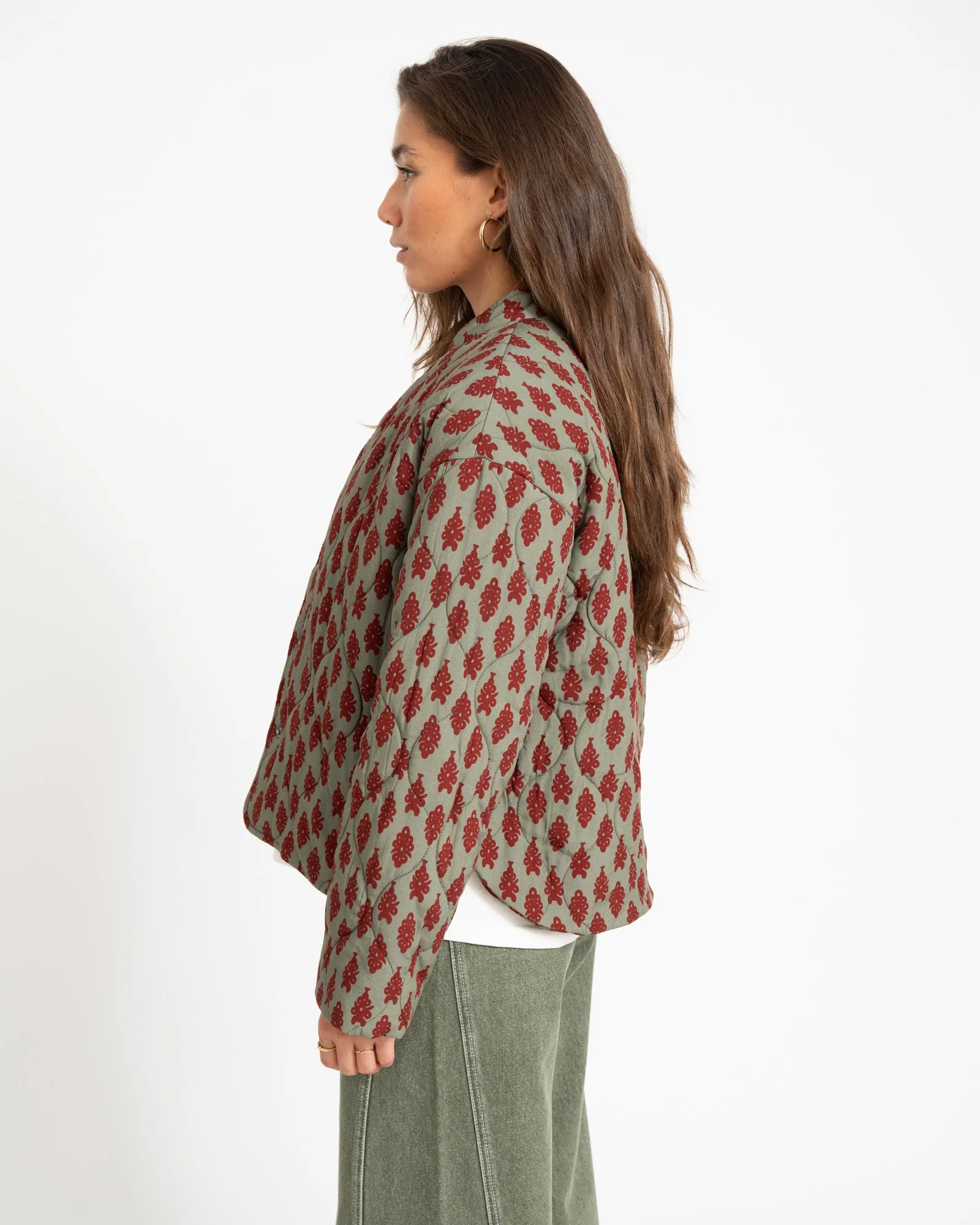 TILTIL Loa Stitched Jacket Green Red - Image 6