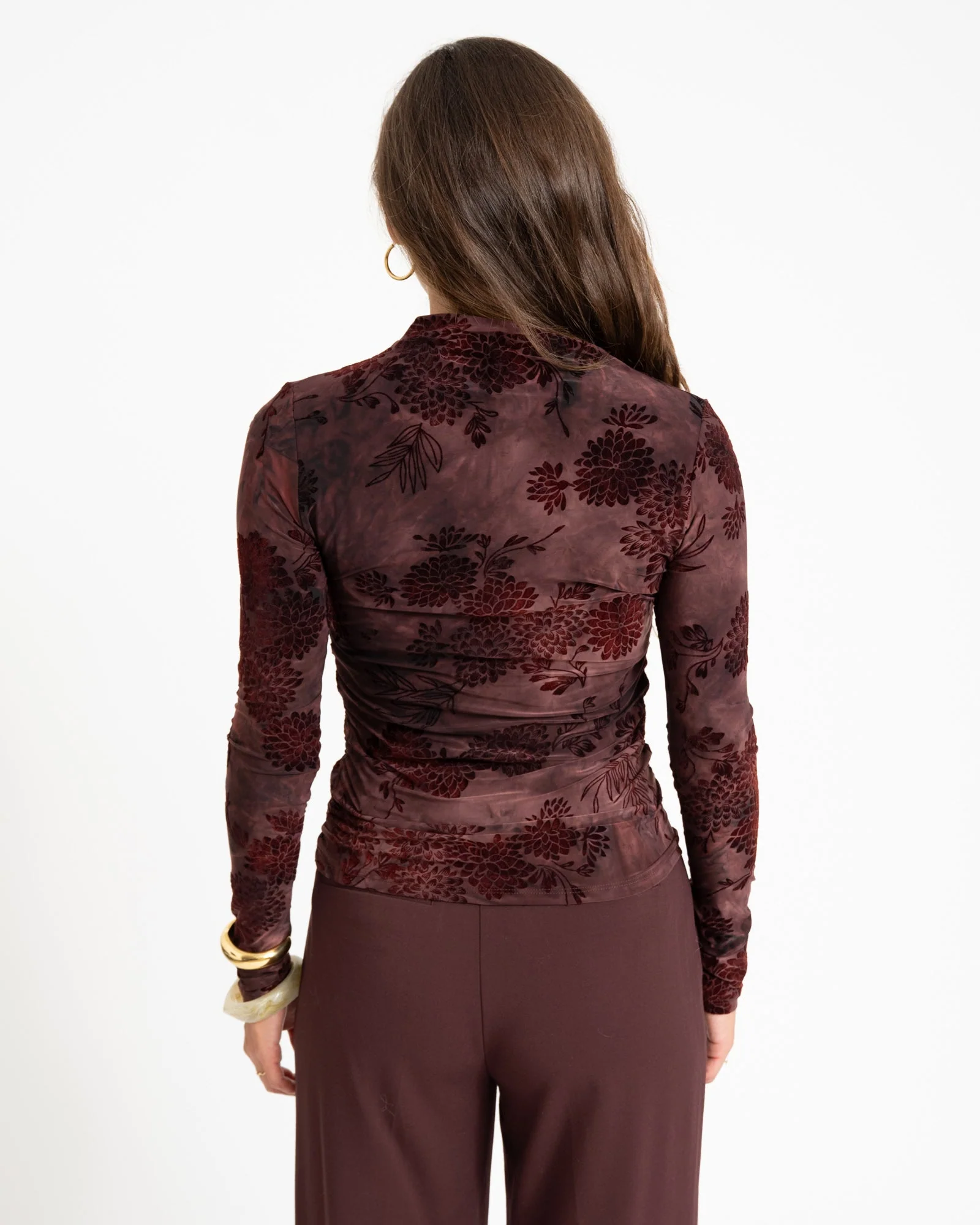 TILTIL Luna Longsleeve Draped Turtle Neck Bordeaux - Image 6