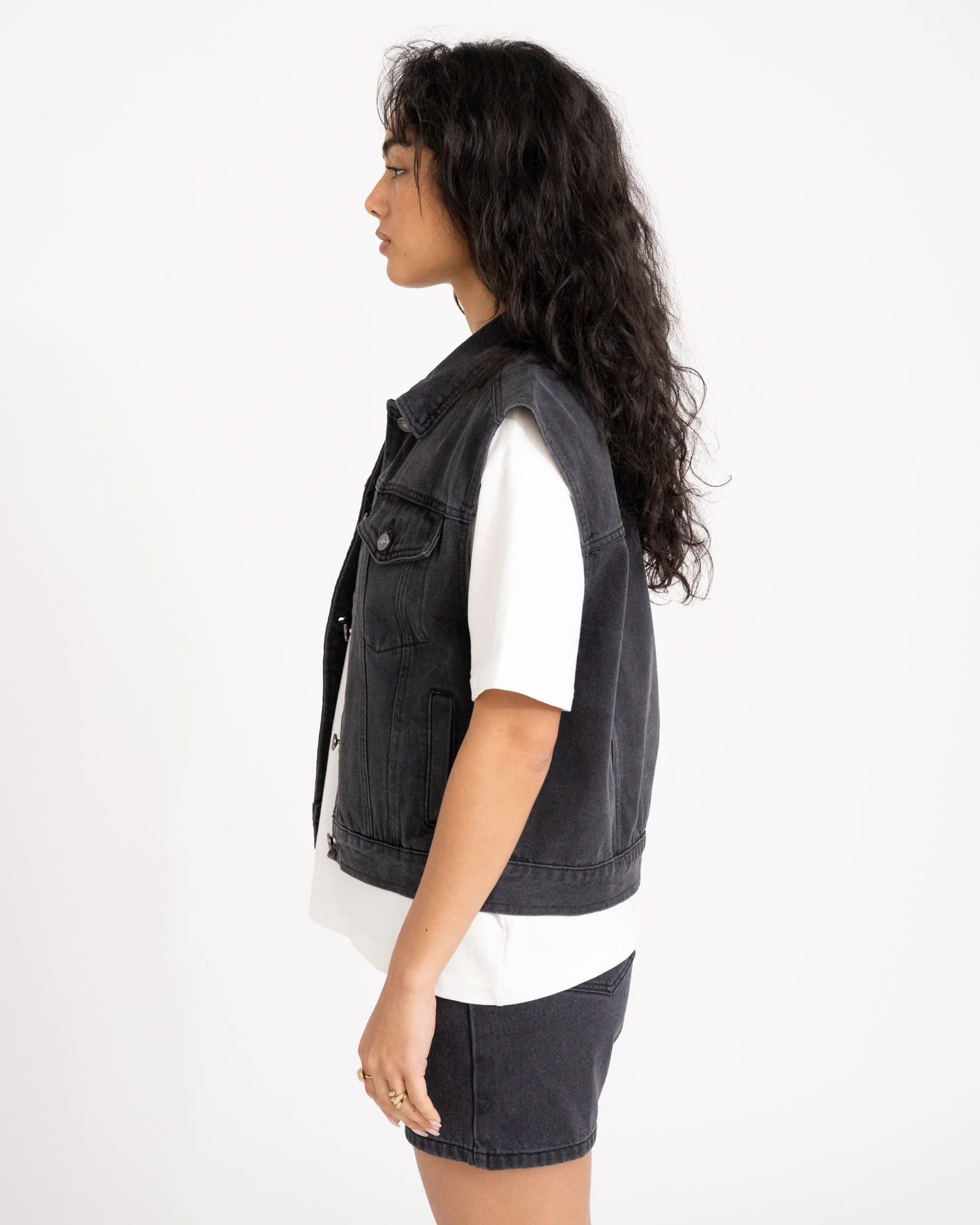 TILTIL Mirte Gilet Oversized Washed Grey - Image 6
