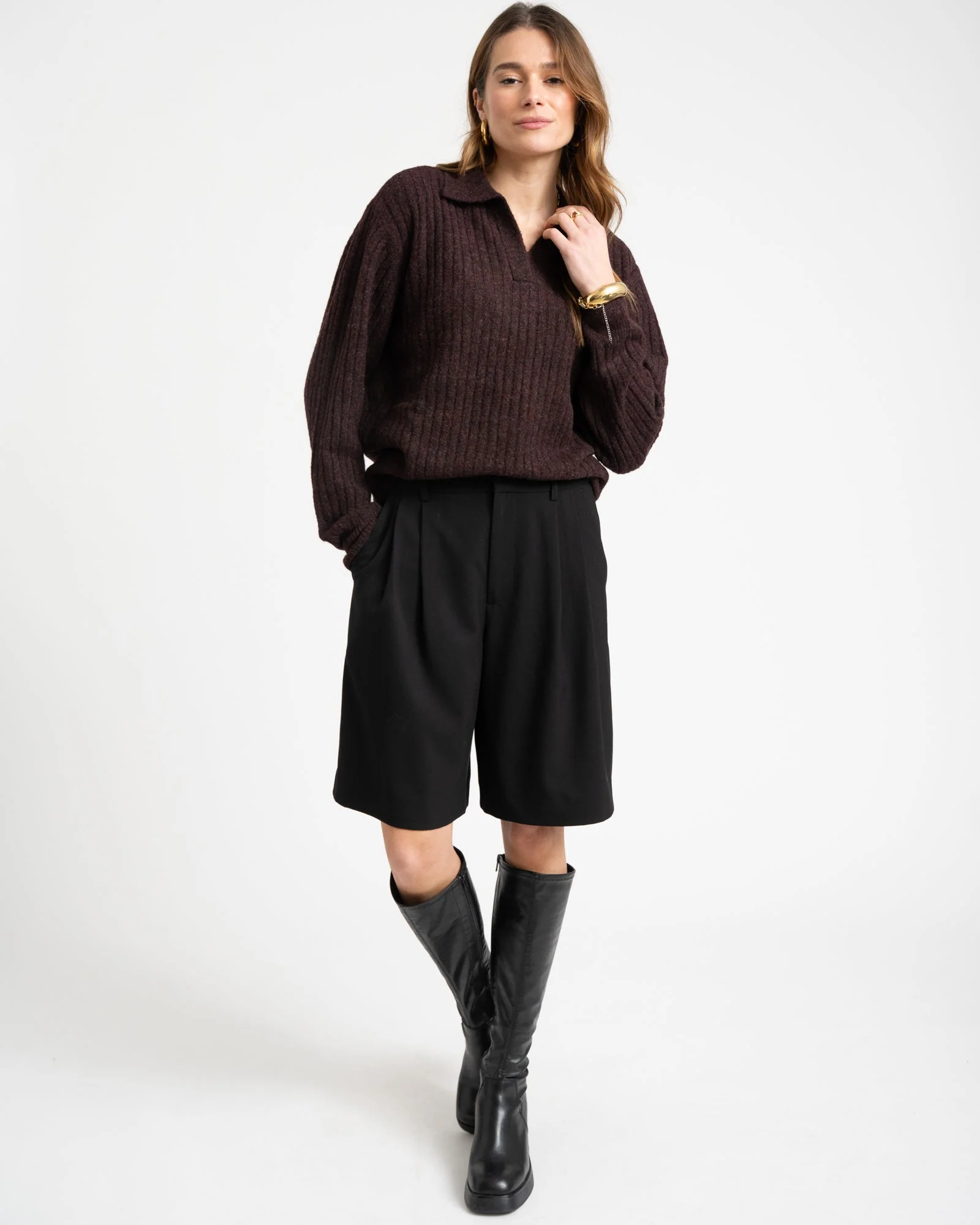 TILTIL Pero Polo Knit Burgundy - Image 3