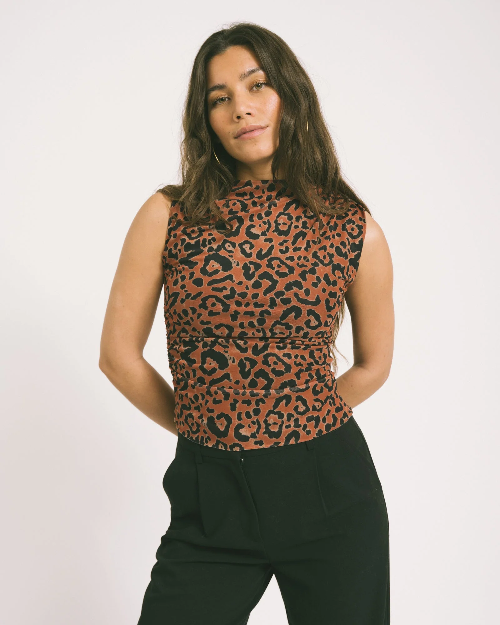 TILTIL Rody Mesh Top Leopard Orange